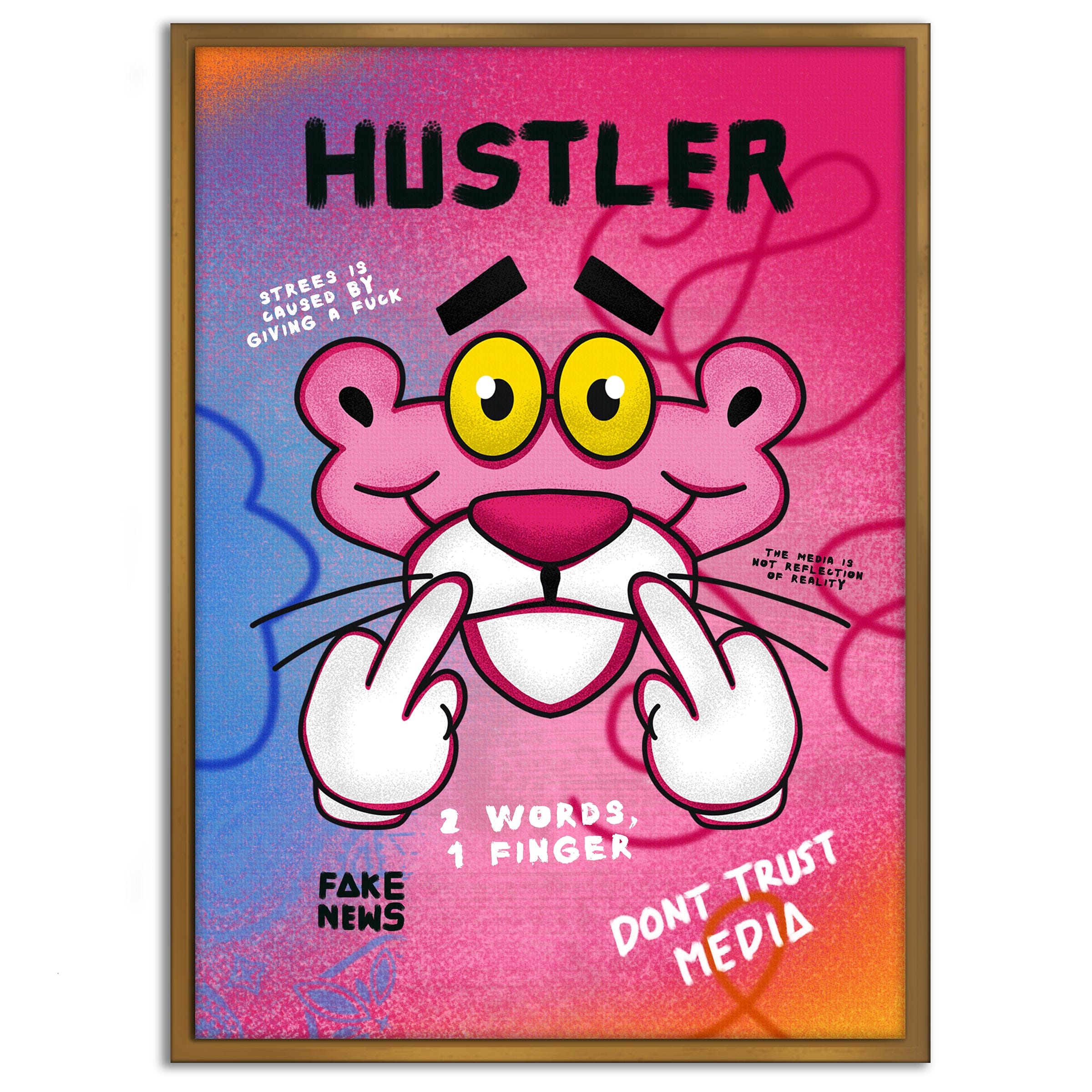 Pink Panther Hustler - Leinwandbild Pop Art