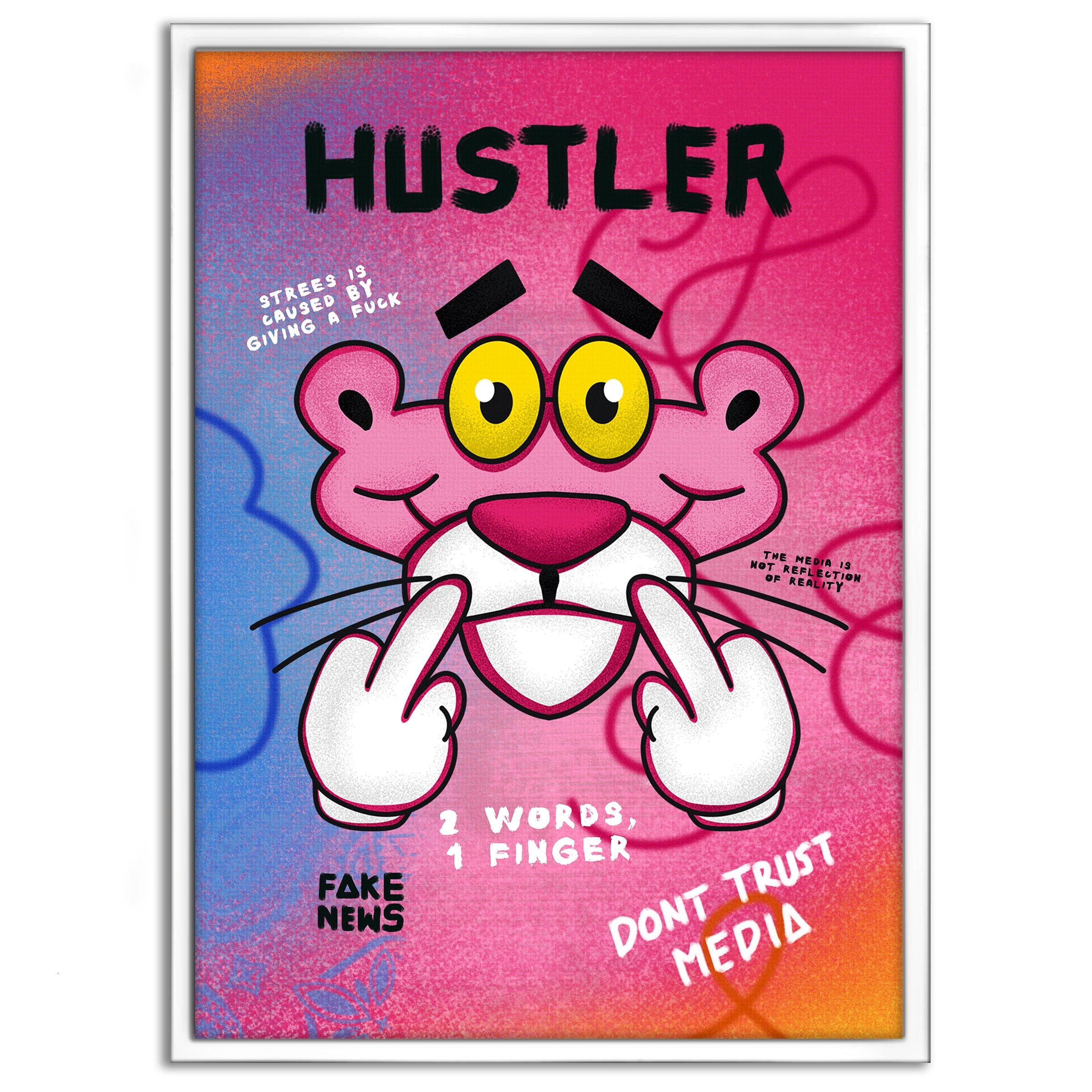 Pink Panther Hustler - Leinwandbild Pop Art