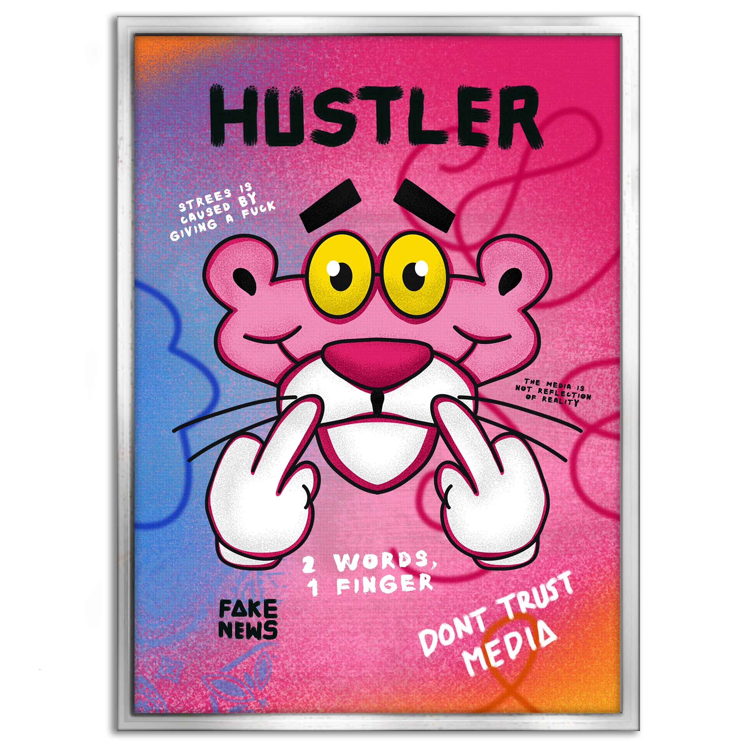 Pink Panther Hustler - Leinwandbild Pop Art
