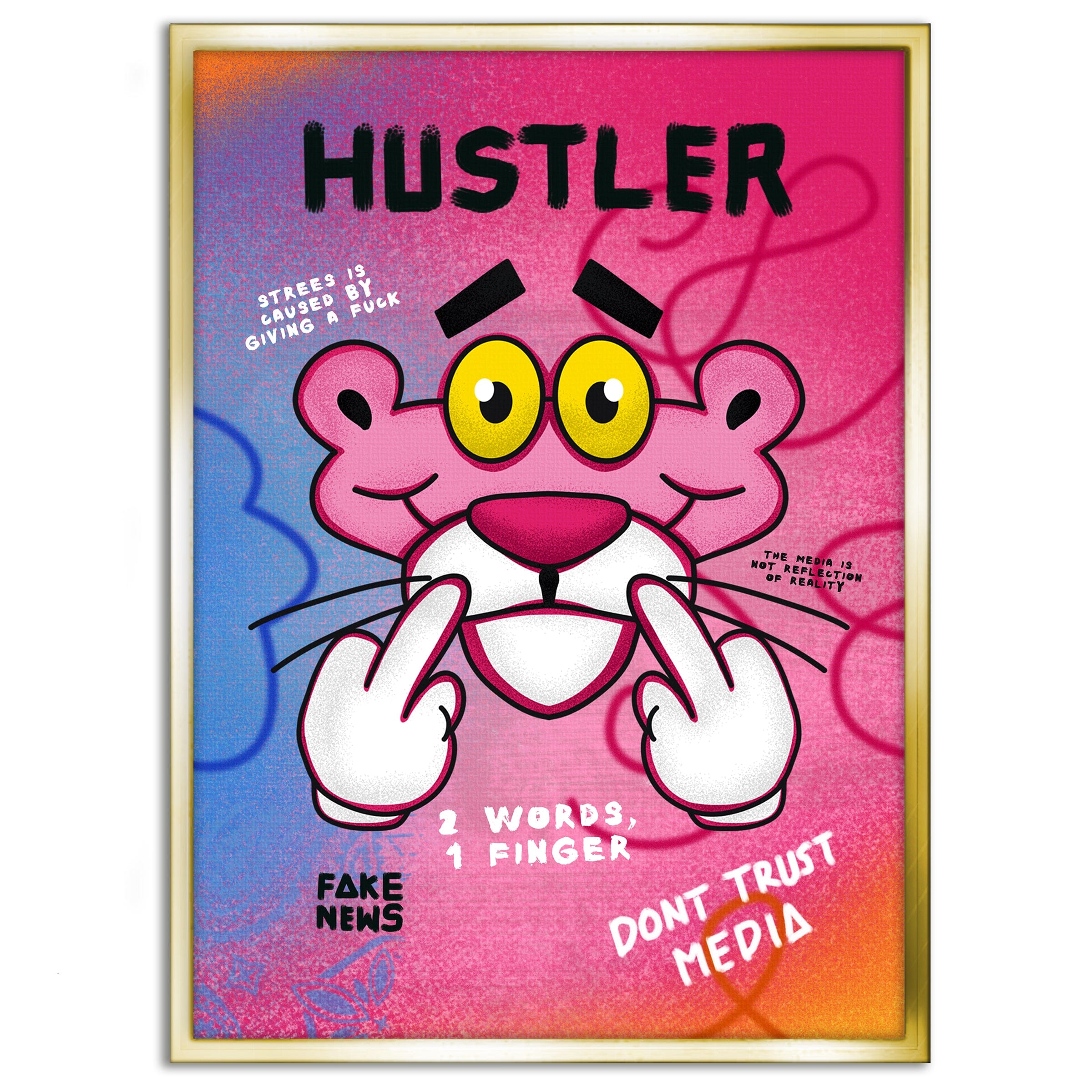 Pink Panther Hustler - Leinwandbild Pop Art