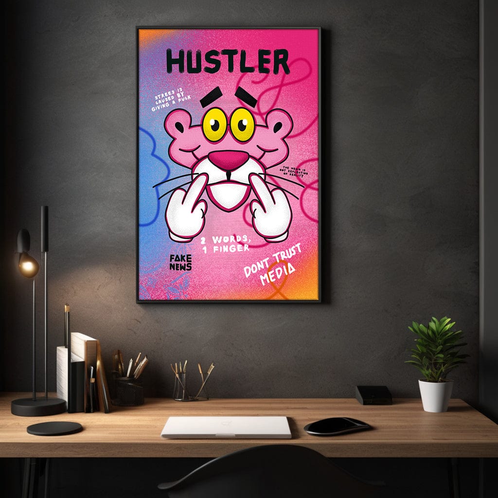 Pink Panther Hustler - Leinwandbild Pop Art