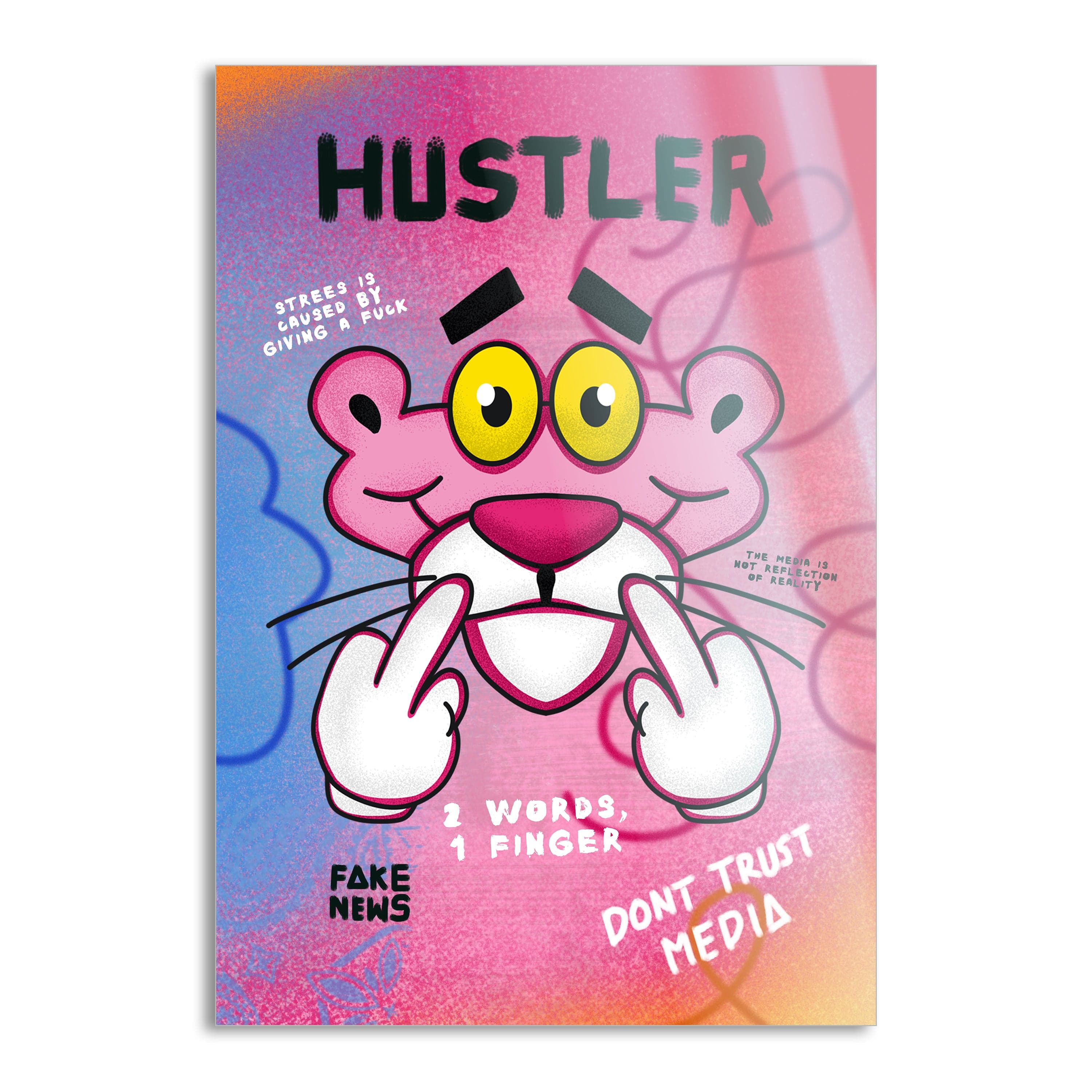 Pink Panther Hustler - Leinwandbild Pop Art