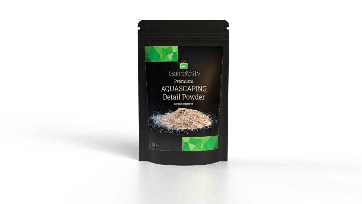 Premium Aquascaping Detail Powder "Drachenstein" packaging with fine powder for detailed aquascaping.