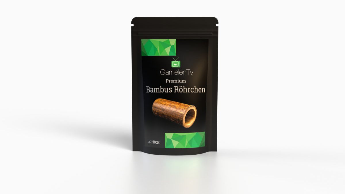 Premium Bambusröhrchen für Garnelen, Schnecken, Krebse uvm. in der Verpackung.