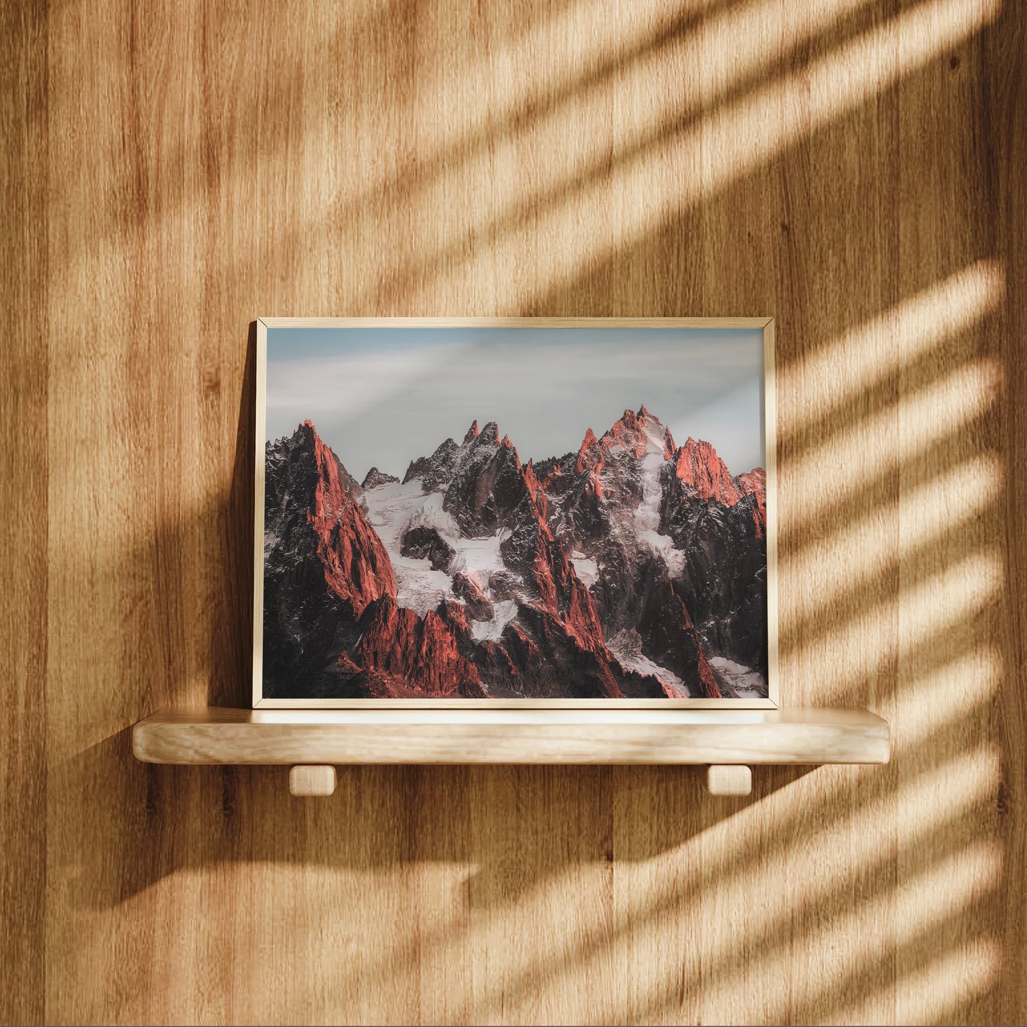 Aiguilles of Mont Blanc Wall Art – Alpine Sunset Photography Print