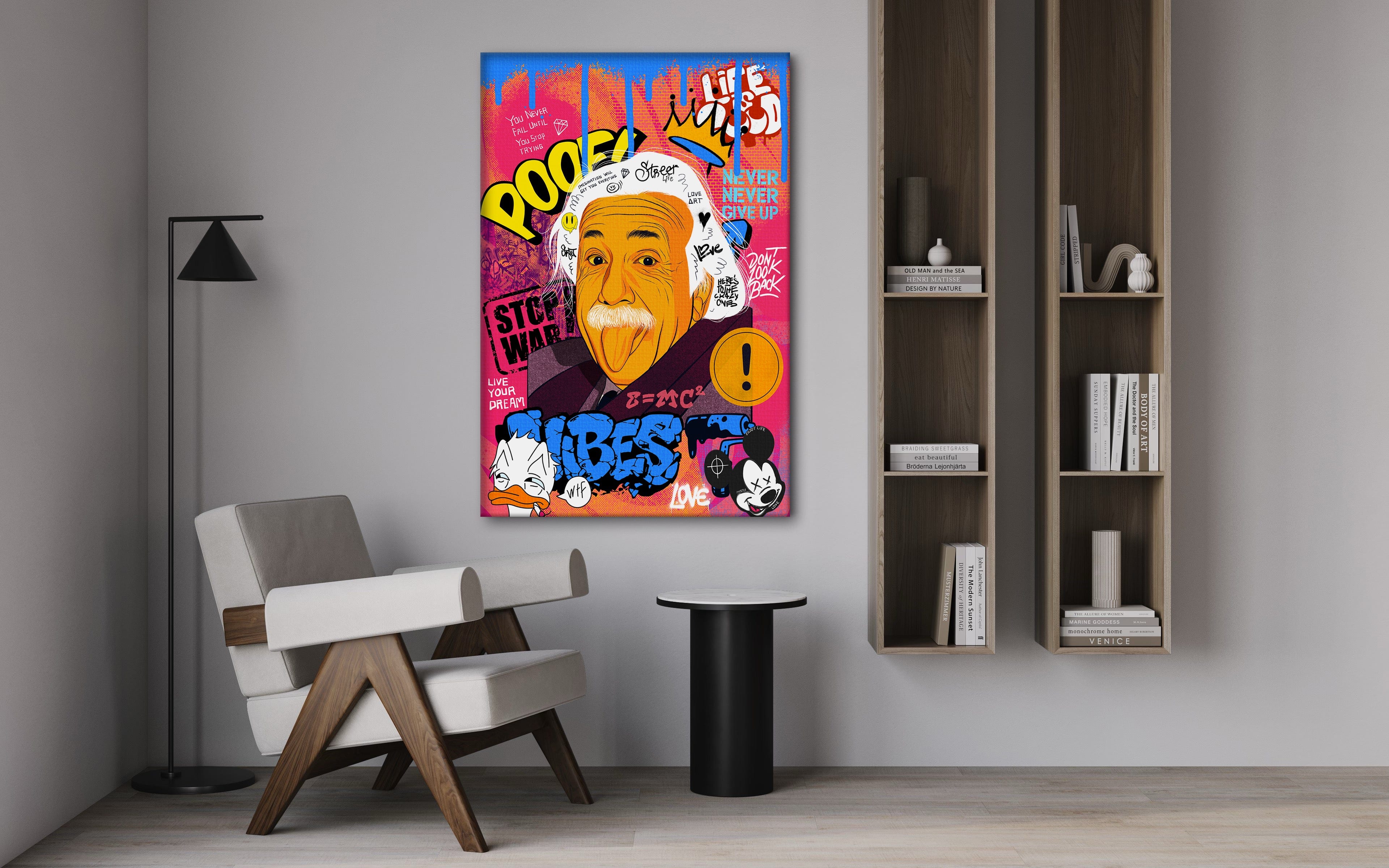 Professor Einstein - Leinwandbild Pop Art