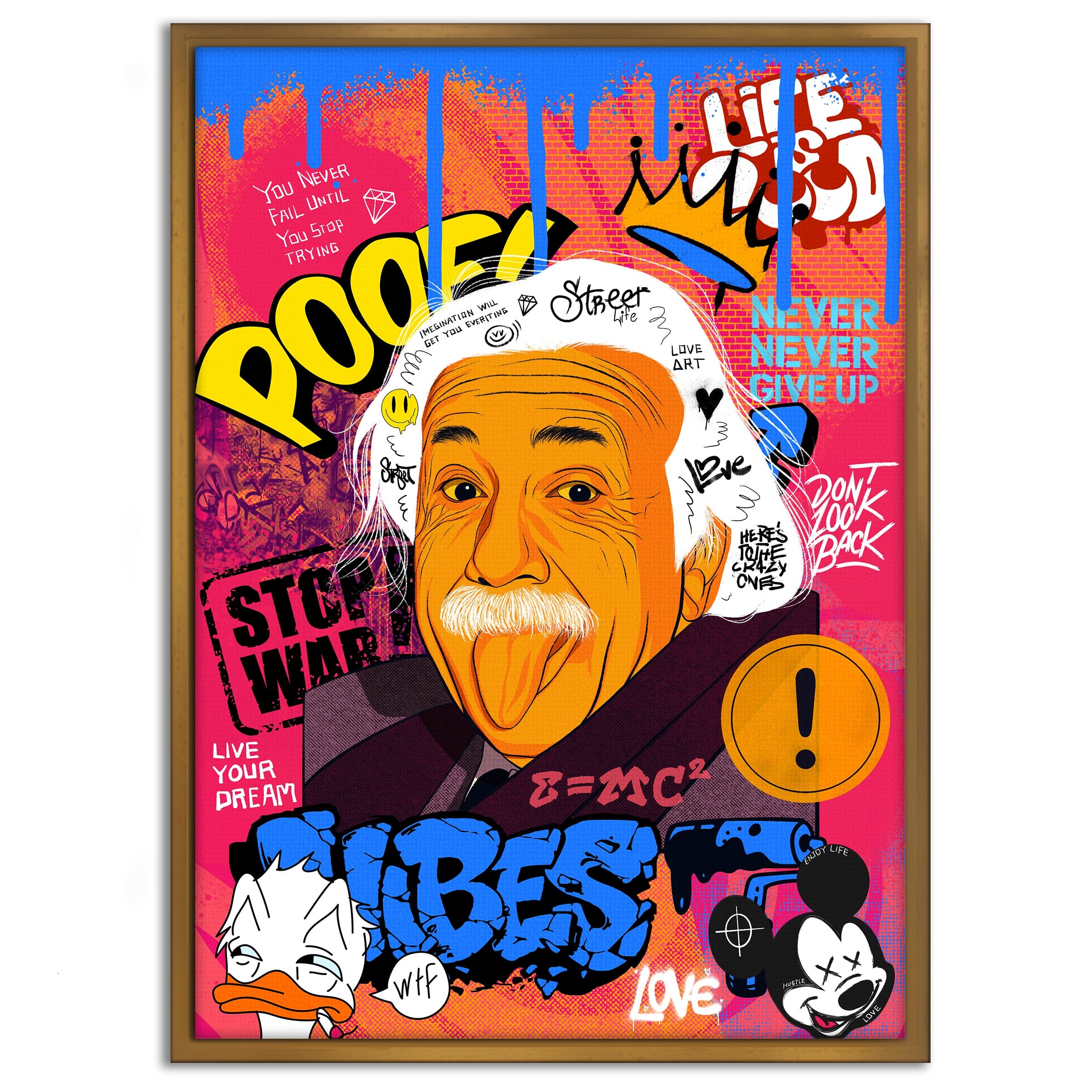 Professor Einstein - Leinwandbild Pop Art