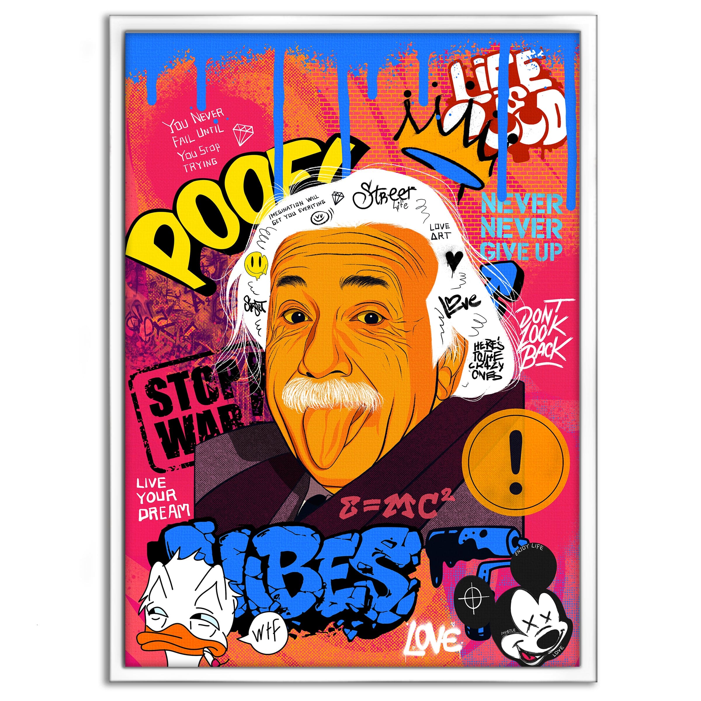 Professor Einstein - Leinwandbild Pop Art