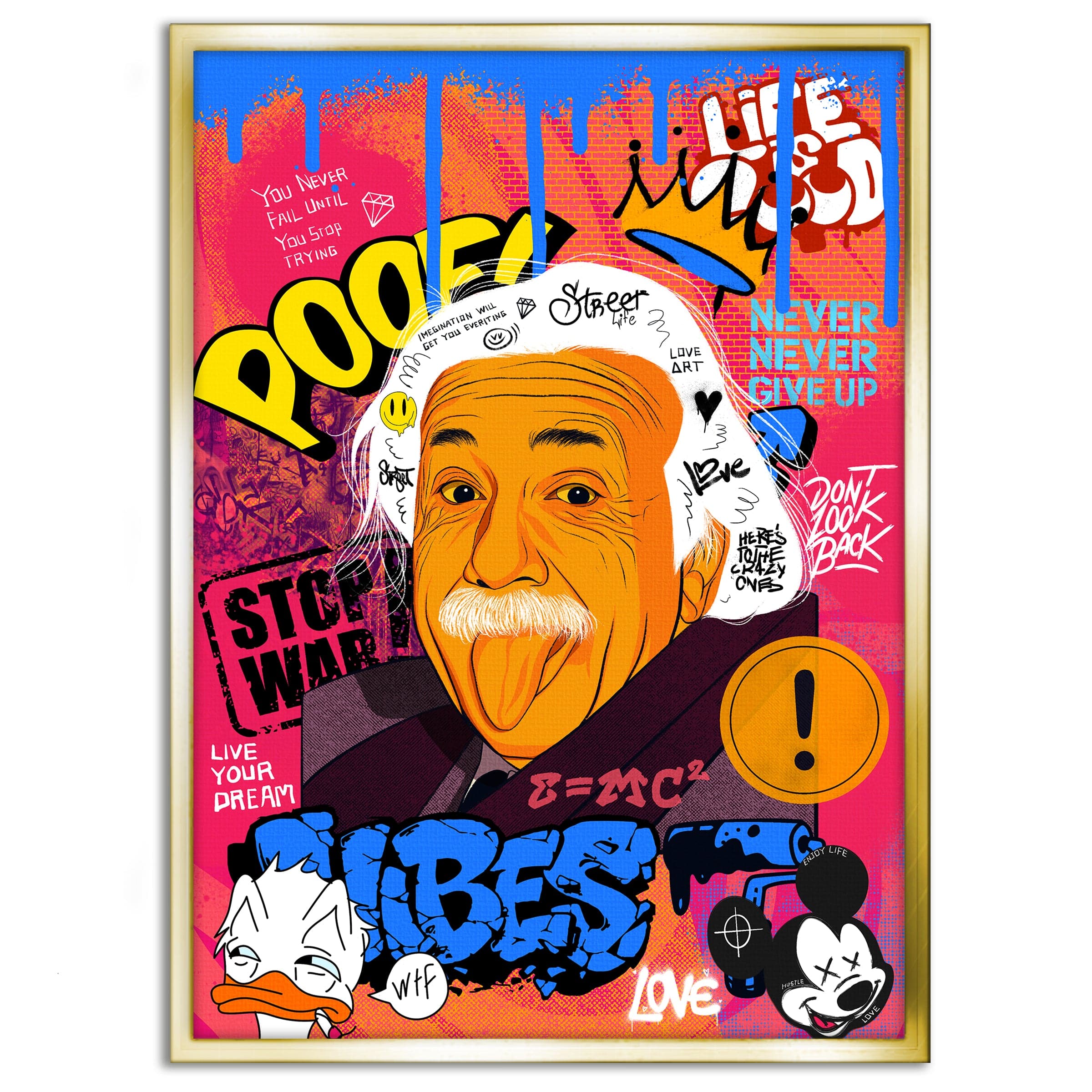 Professor Einstein - Leinwandbild Pop Art