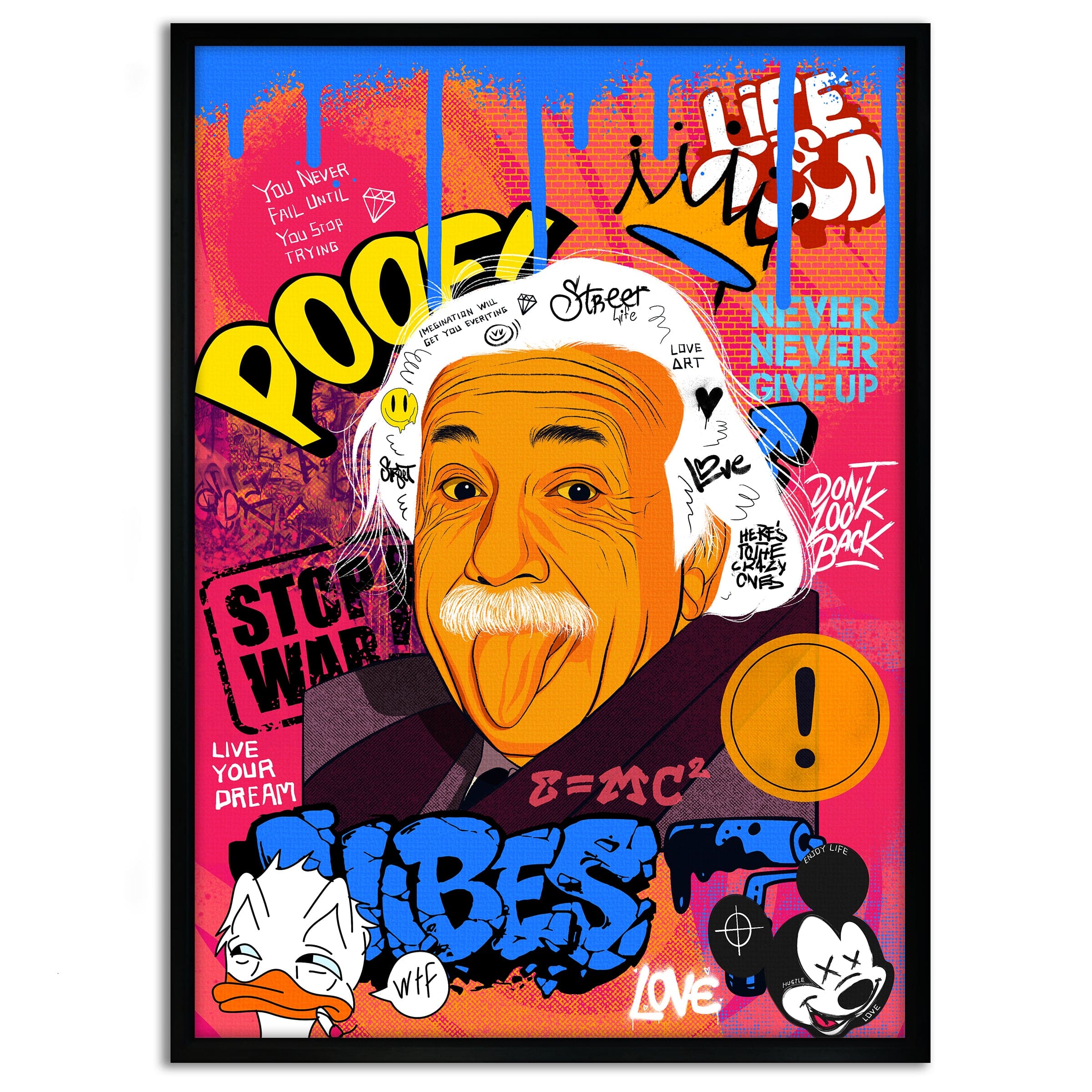 Professor Einstein - Leinwandbild Pop Art