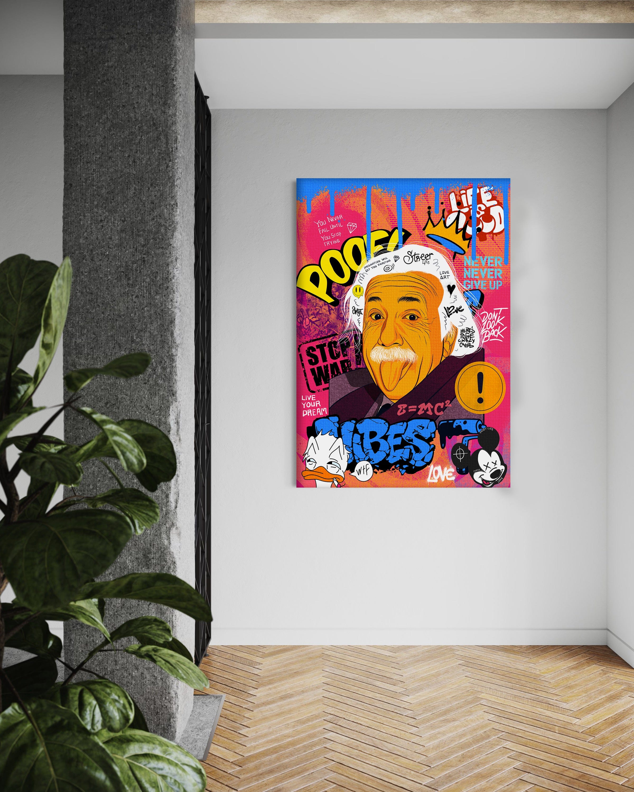 Professor Einstein - Leinwandbild Pop Art