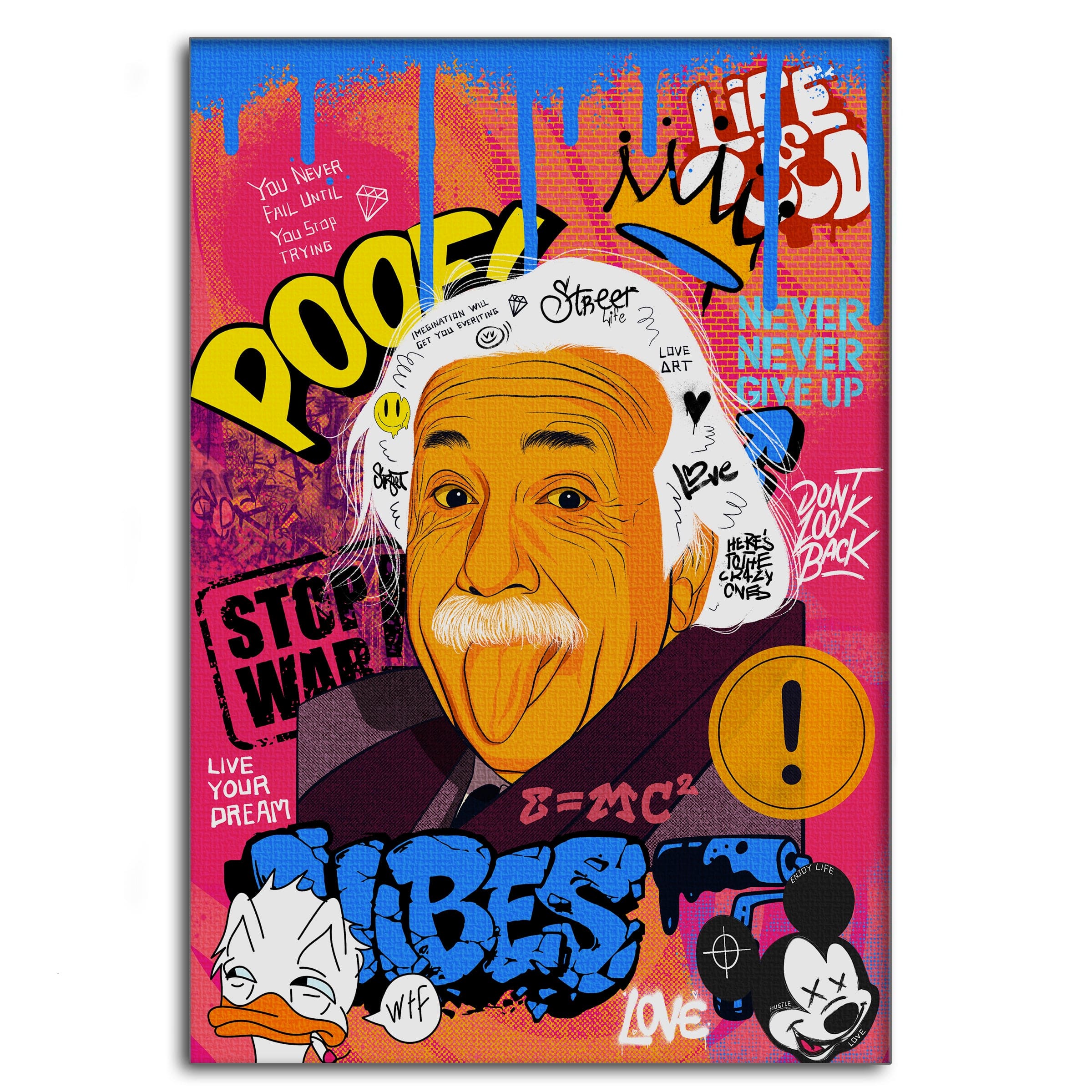 Professor Einstein - Leinwandbild Pop Art