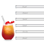 International Anstoßen Edition 20cm Glastrinkhalme „Prost“ in 6 verschiedenen Sprachen