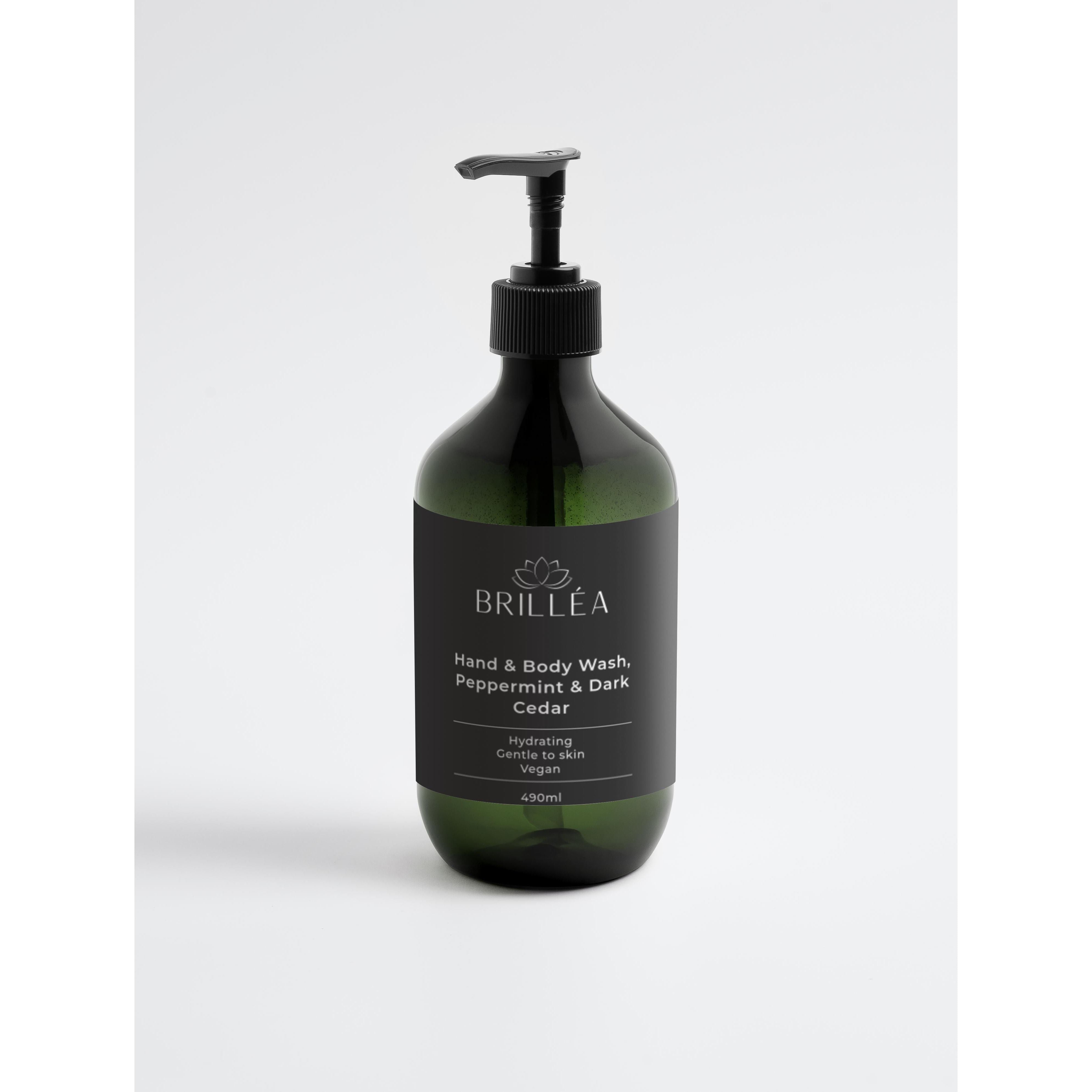 Naturseife Hand & Body Pfefferminze & Dunkle Zeder - 490ml