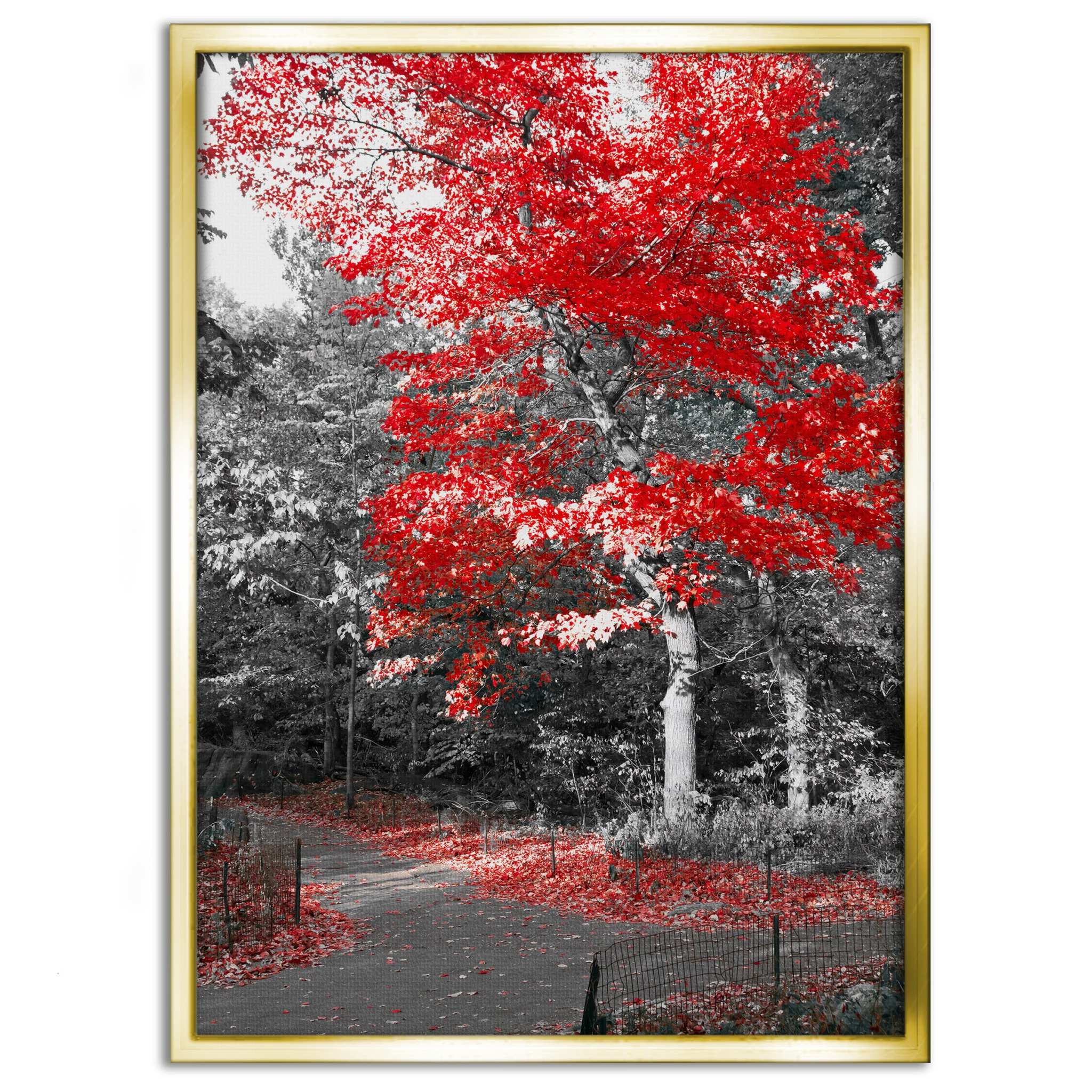 Red Autumn - Leinwandbild Landschaft by SimpleCanvas