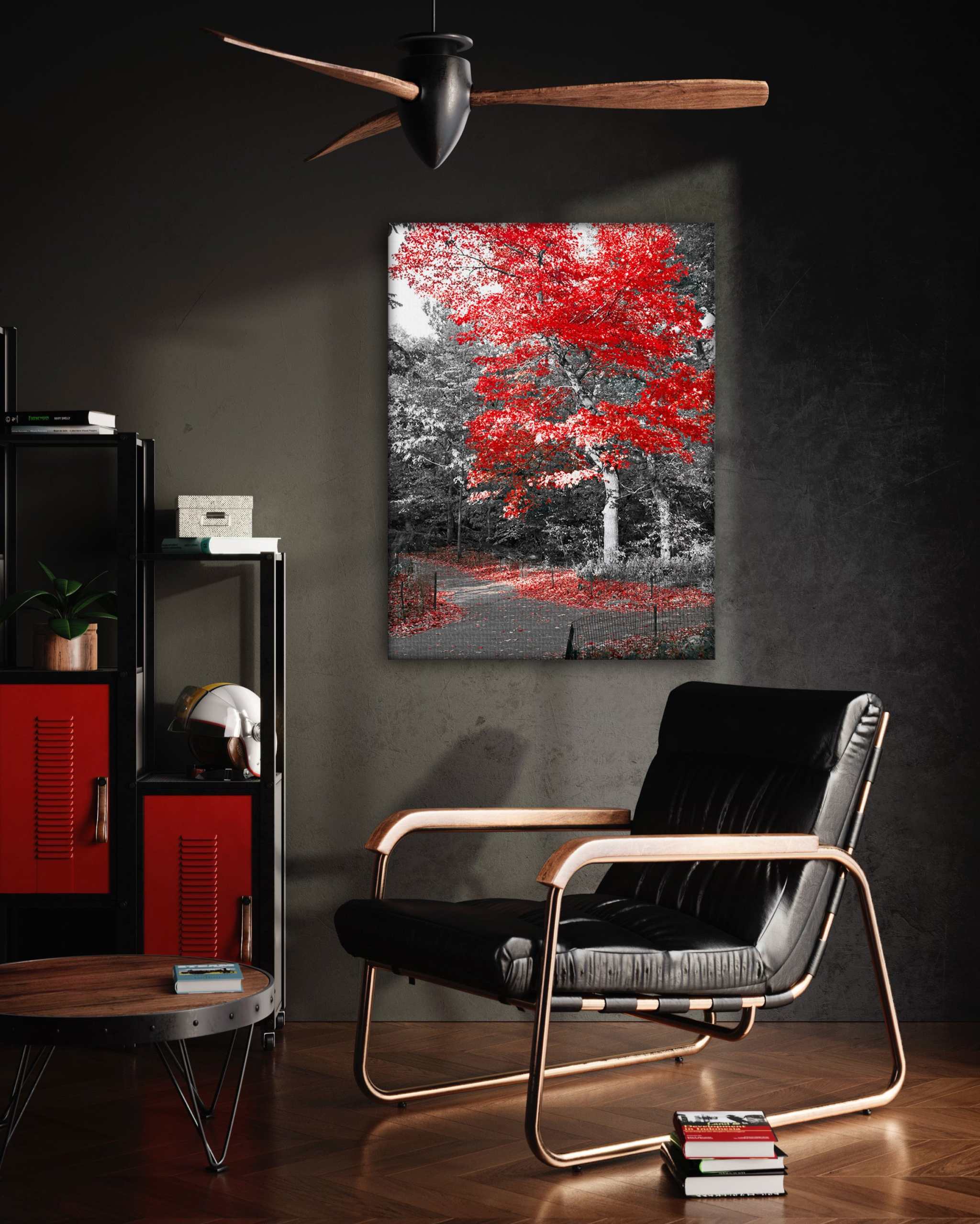 Red Autumn - Leinwandbild Landschaft by SimpleCanvas