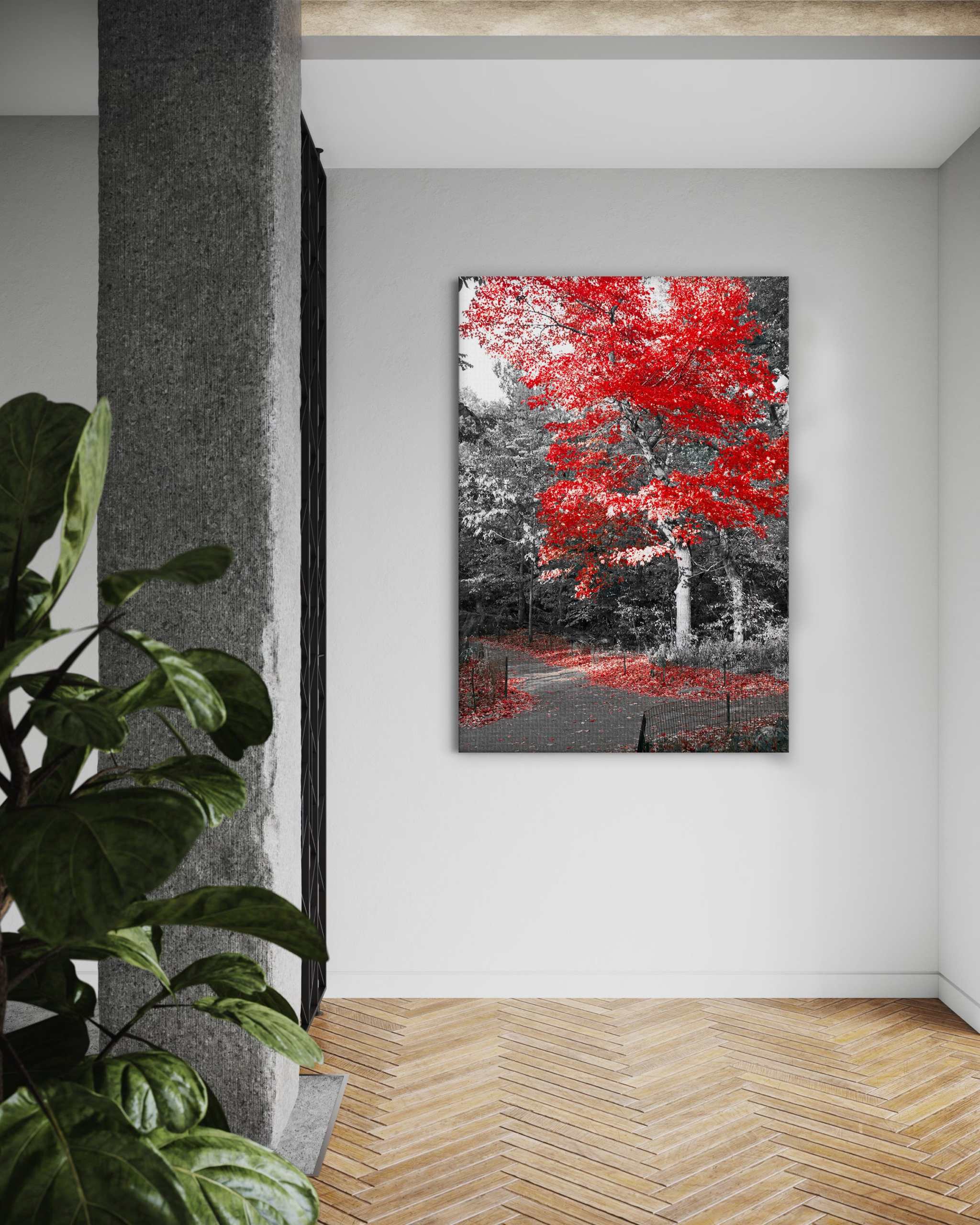 Red Autumn - Leinwandbild Landschaft by SimpleCanvas