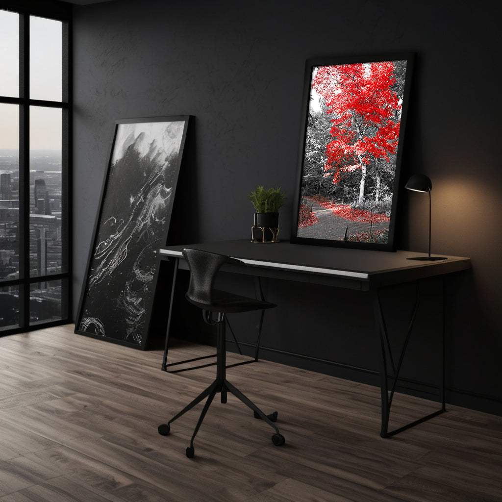 Red Autumn - Leinwandbild Landschaft by SimpleCanvas