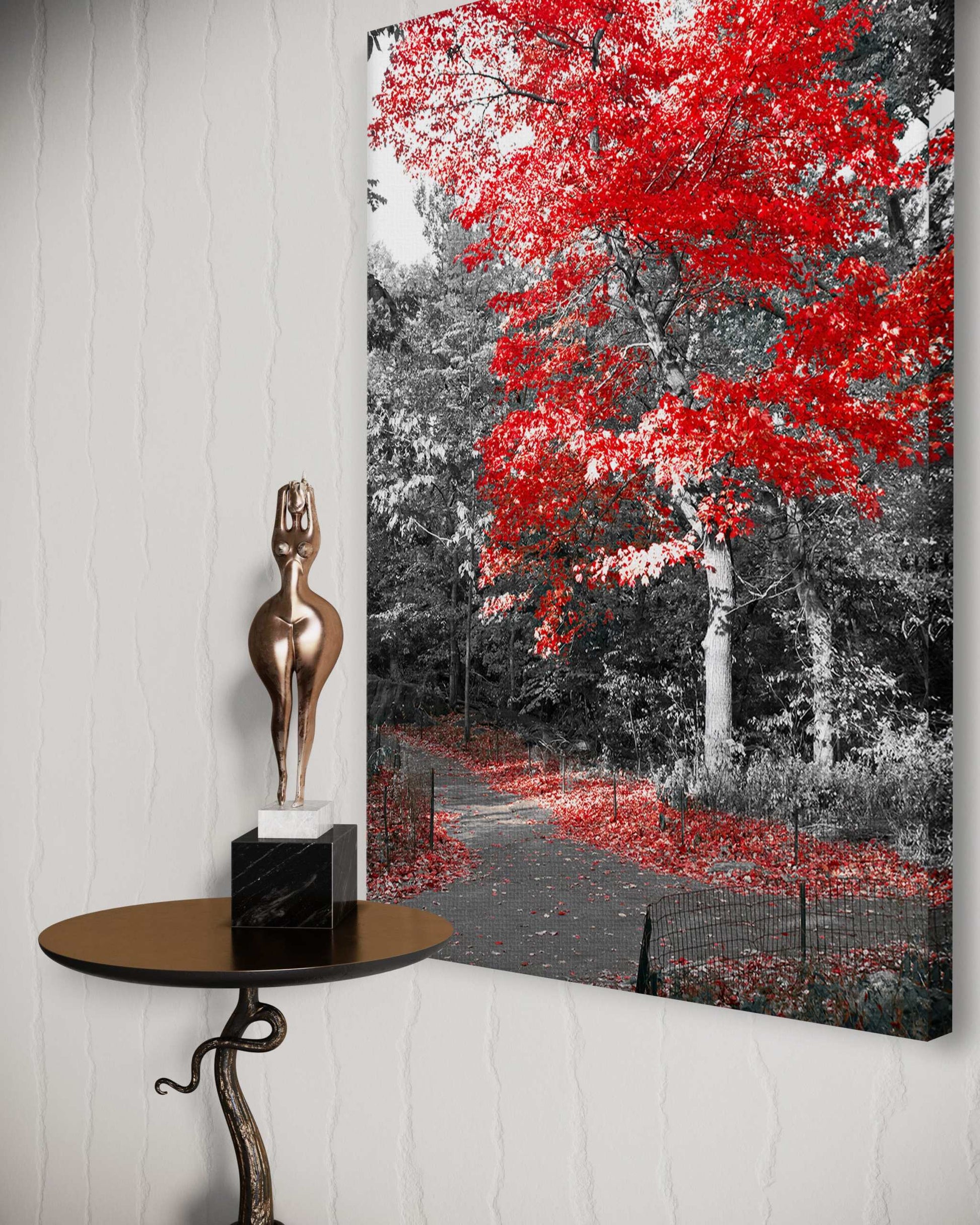 Red Autumn - Leinwandbild Landschaft by SimpleCanvas