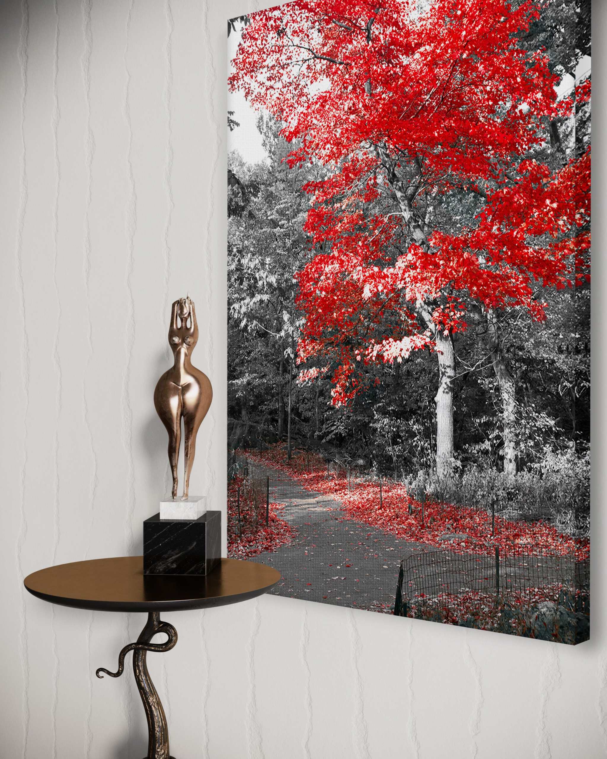 Red Autumn - Leinwandbild Landschaft by SimpleCanvas