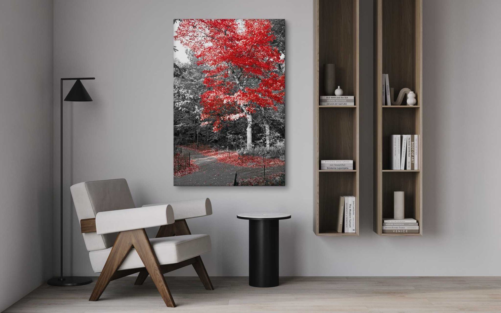 Red Autumn - Leinwandbild Landschaft by SimpleCanvas