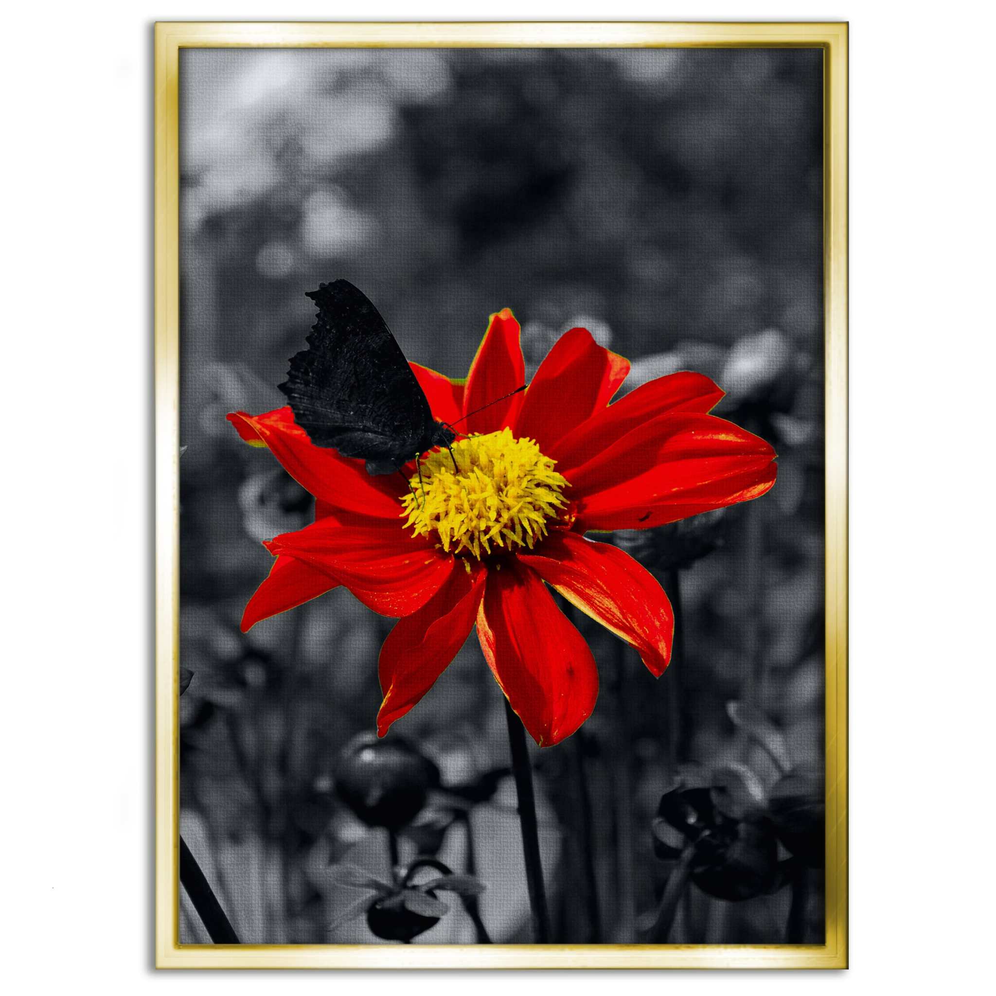 Red Flower - Leinwandbild Landschaft by SimpleCanvas