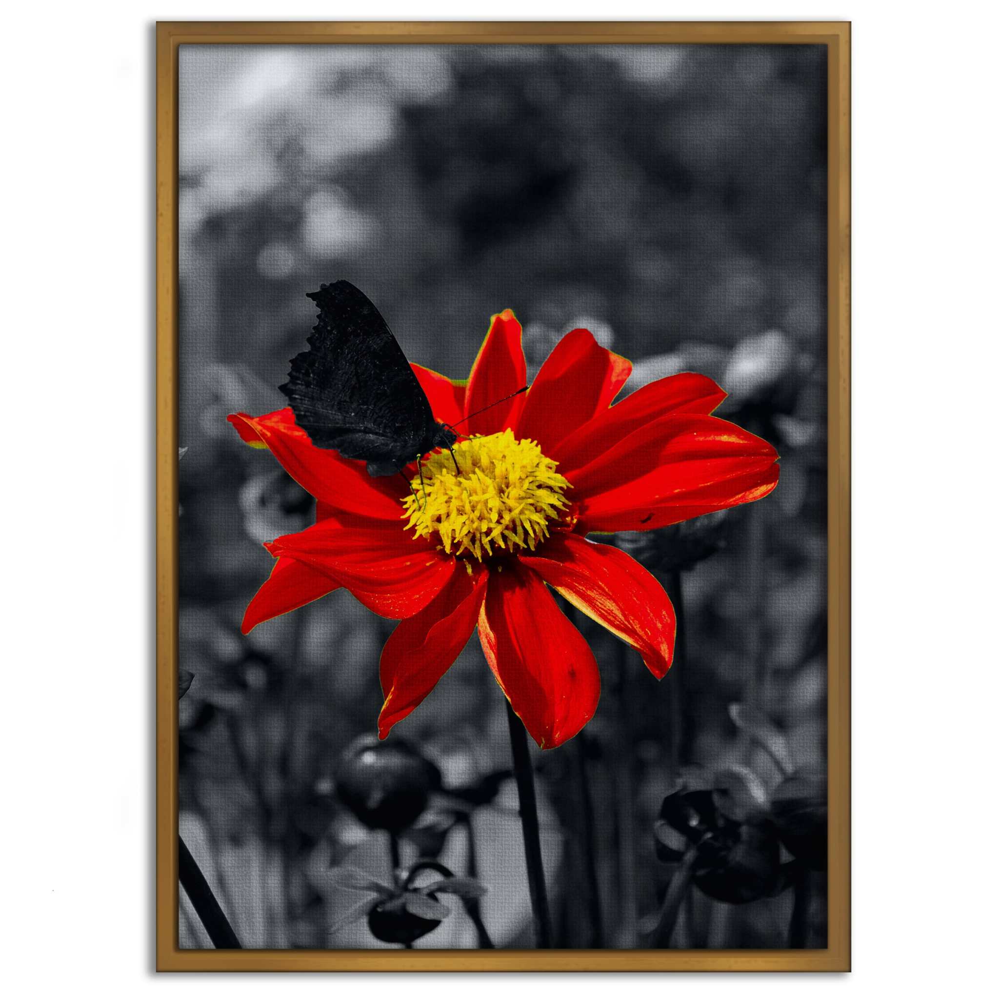 Red Flower - Leinwandbild Landschaft by SimpleCanvas