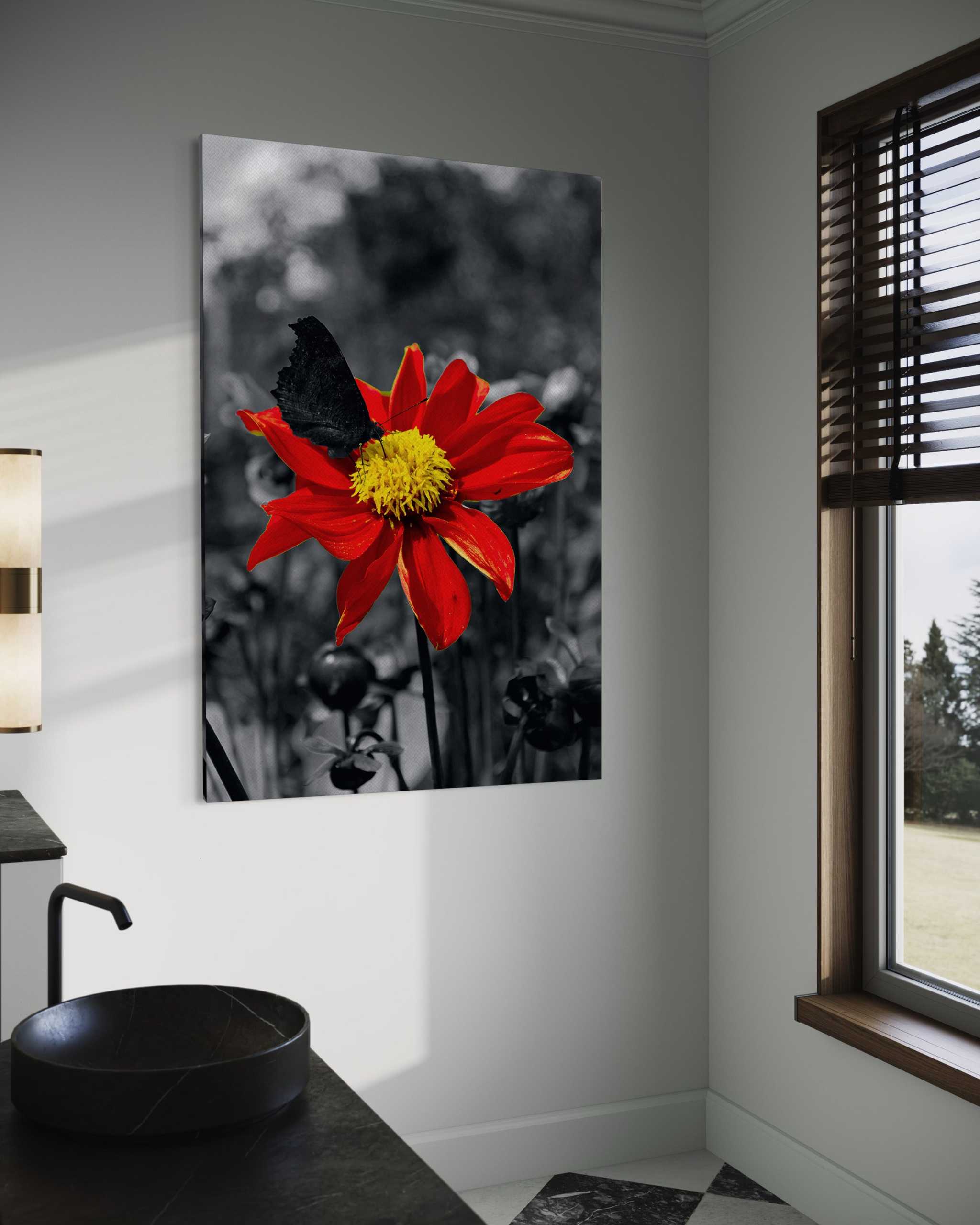 Red Flower - Leinwandbild Landschaft by SimpleCanvas