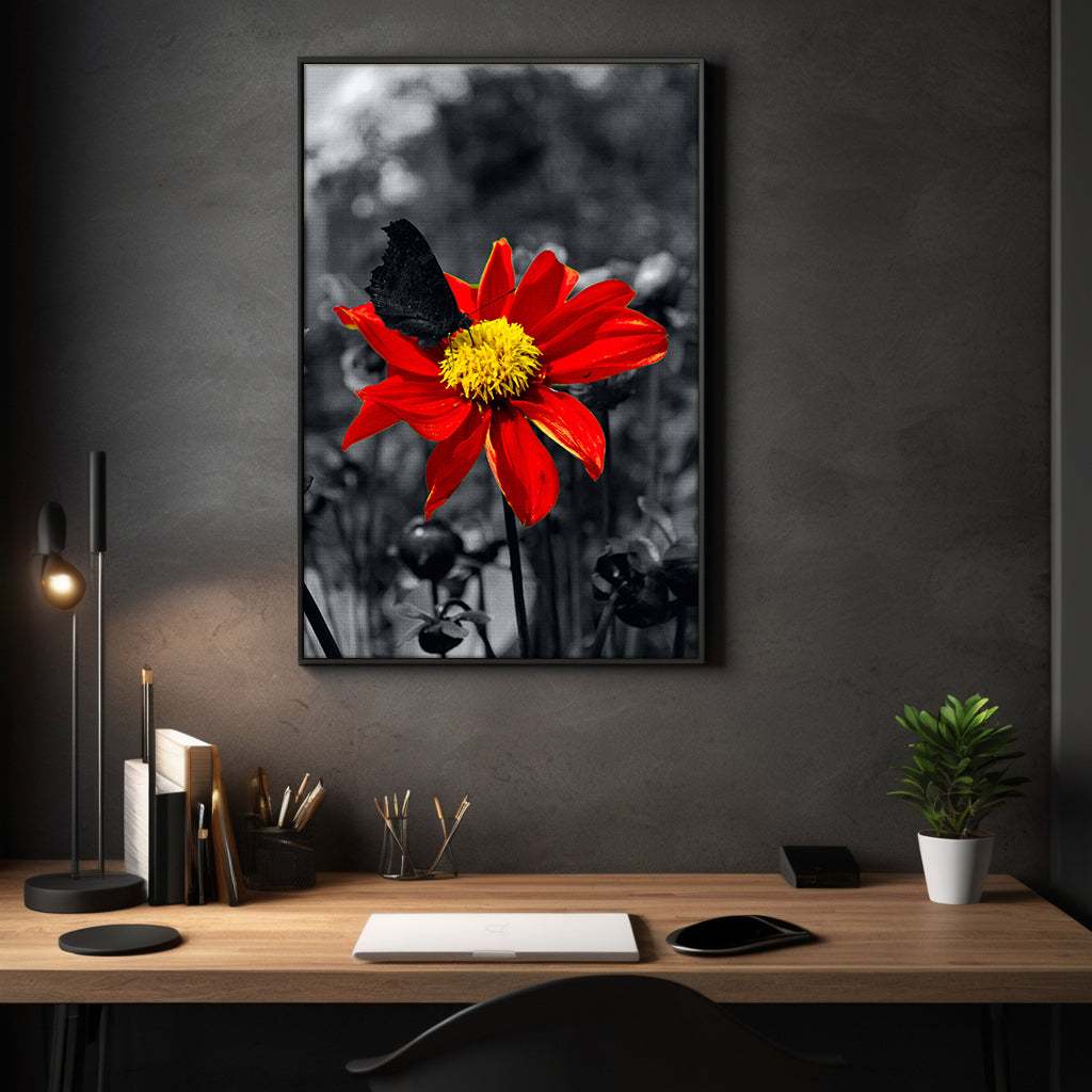 Red Flower - Leinwandbild Landschaft by SimpleCanvas