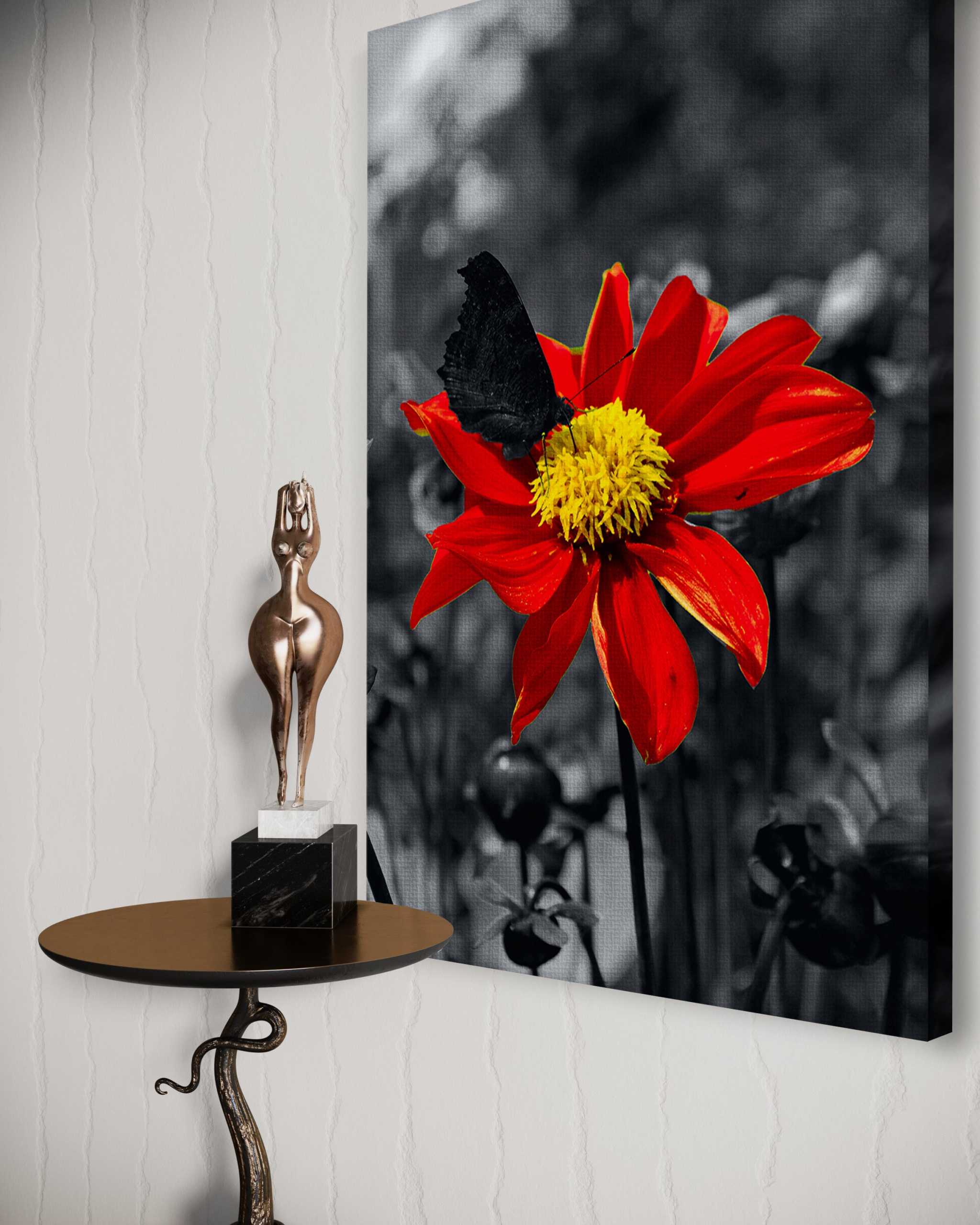Red Flower - Leinwandbild Landschaft by SimpleCanvas