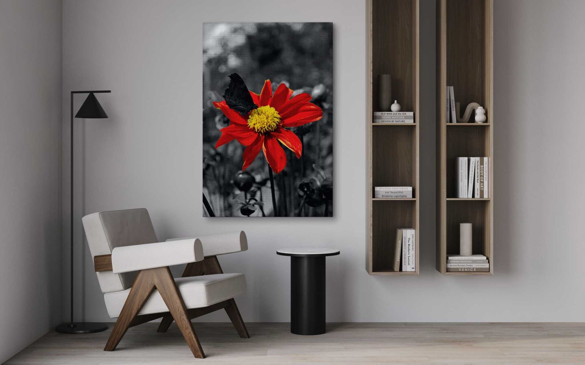 Red Flower - Leinwandbild Landschaft by SimpleCanvas