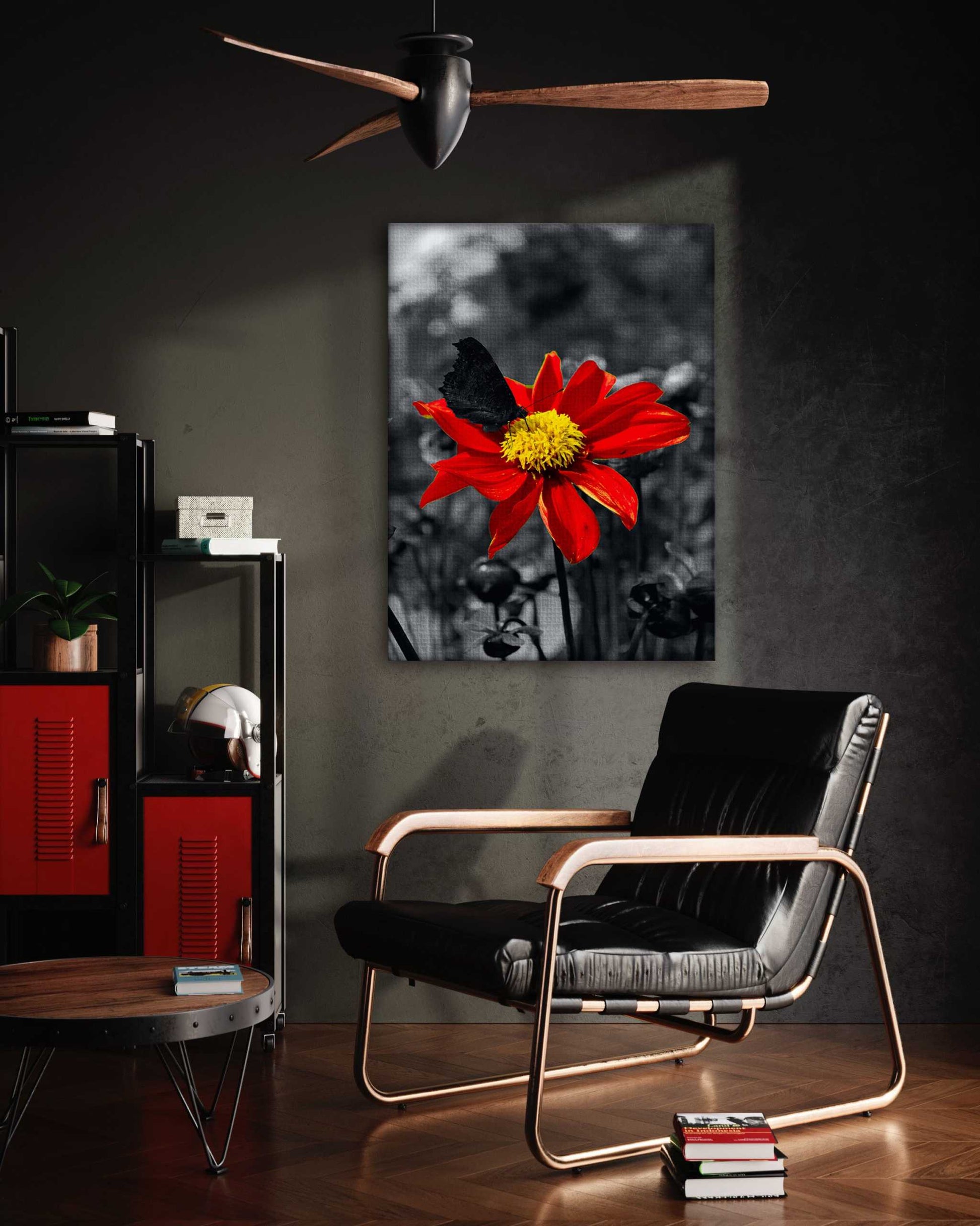 Red Flower - Leinwandbild Landschaft by SimpleCanvas