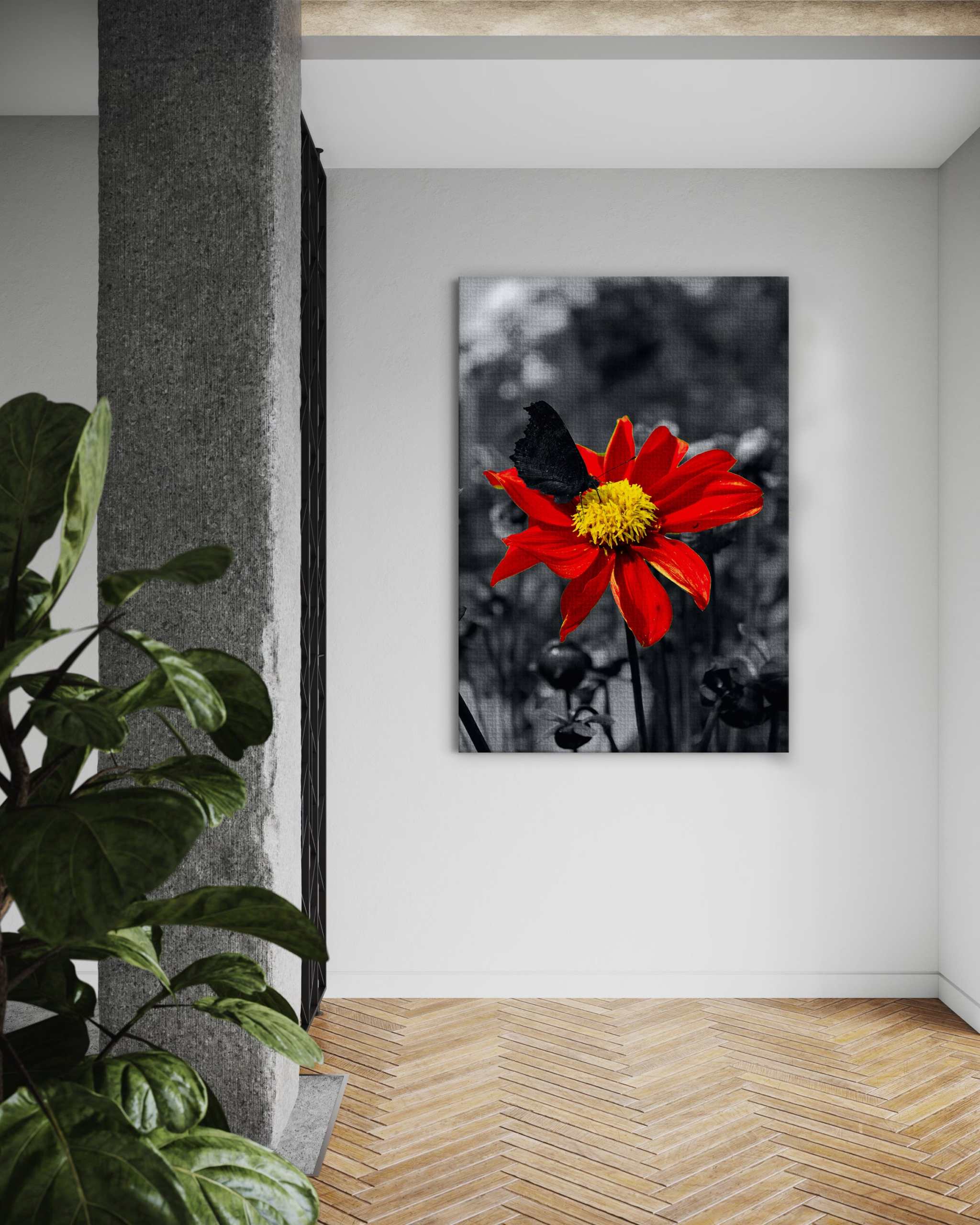 Red Flower - Leinwandbild Landschaft by SimpleCanvas