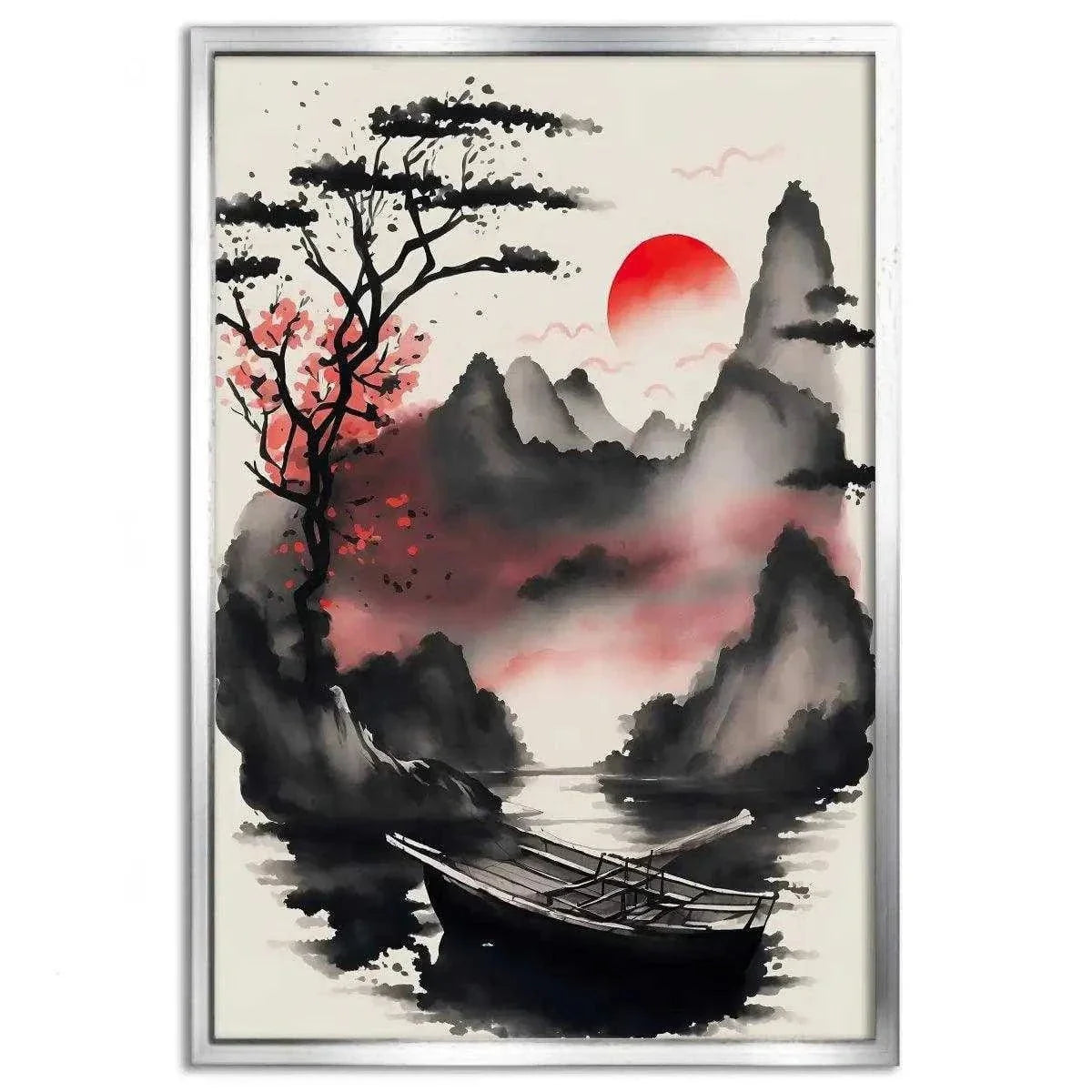 Red Morning - Leinwandbild Japanisch by SimpleCanvas
