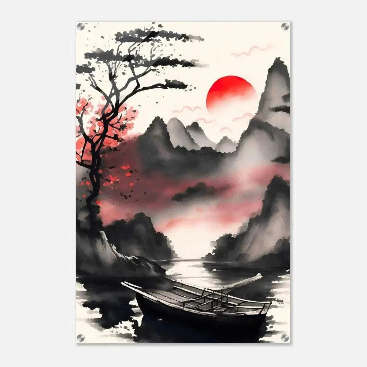 Red Morning - Leinwandbild Japanisch by SimpleCanvas