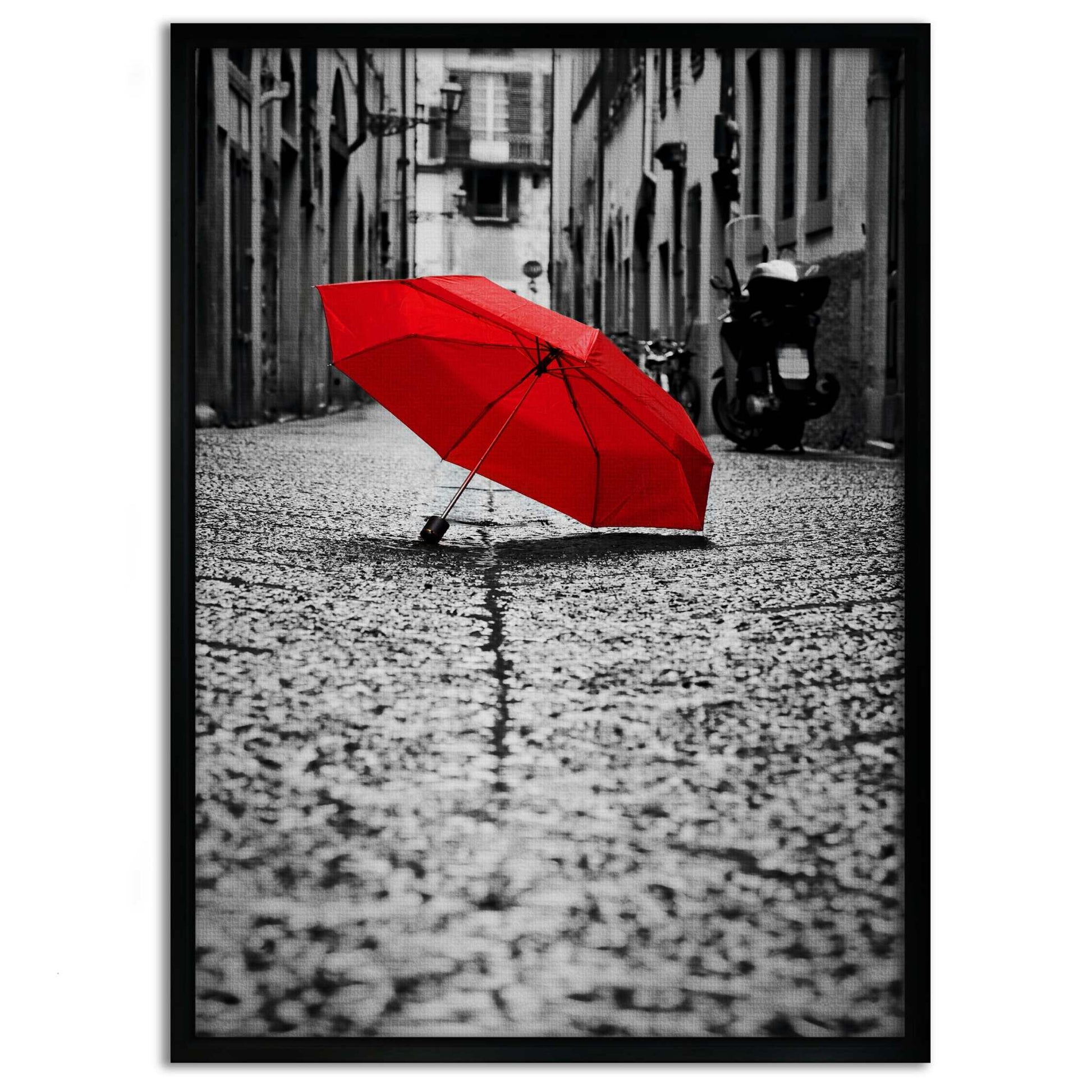 Red Umbrella - Leinwandbild Landschaft by SimpleCanvas