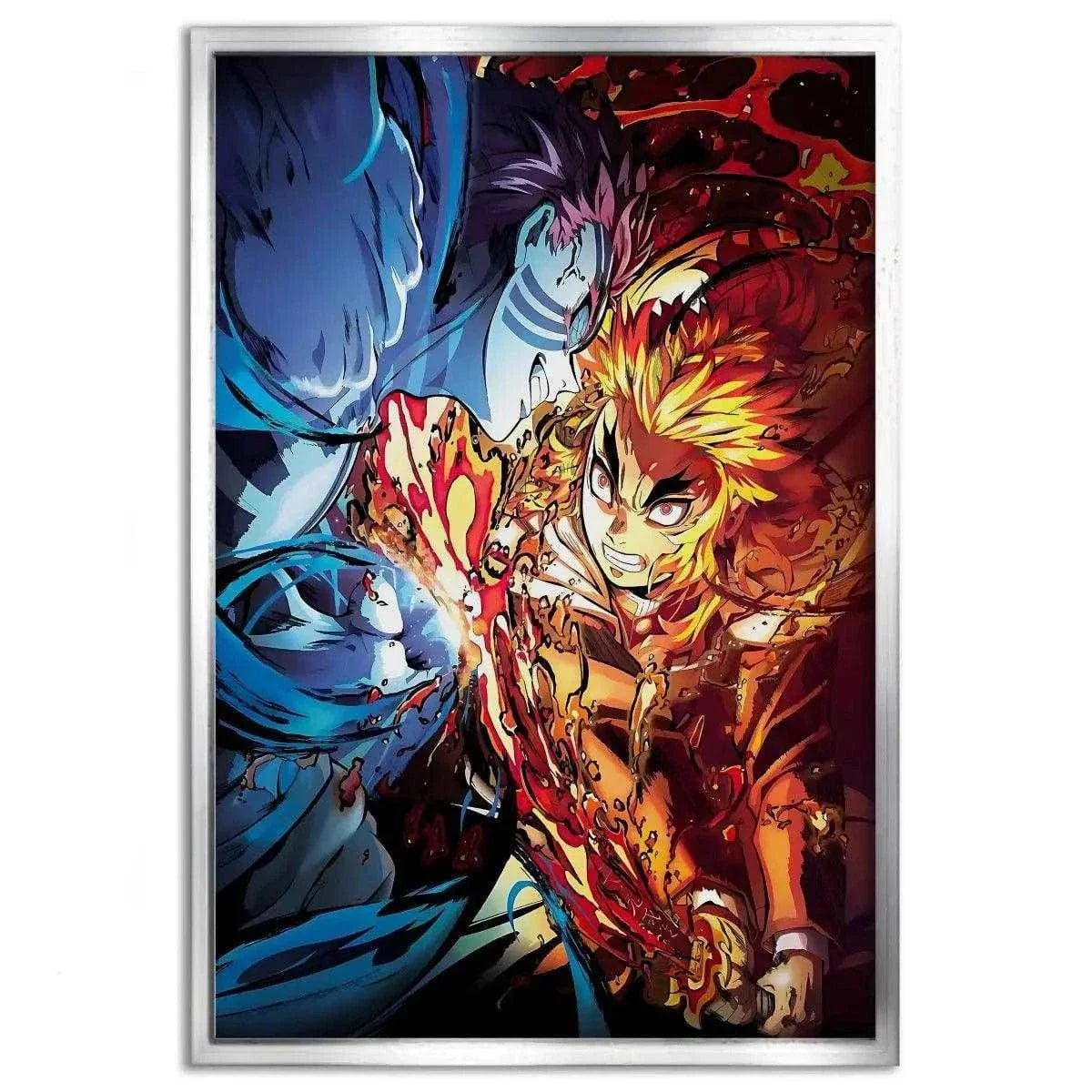 Rengoku vs. Akaza - Anime Leinwandbild by SimpleCanvas