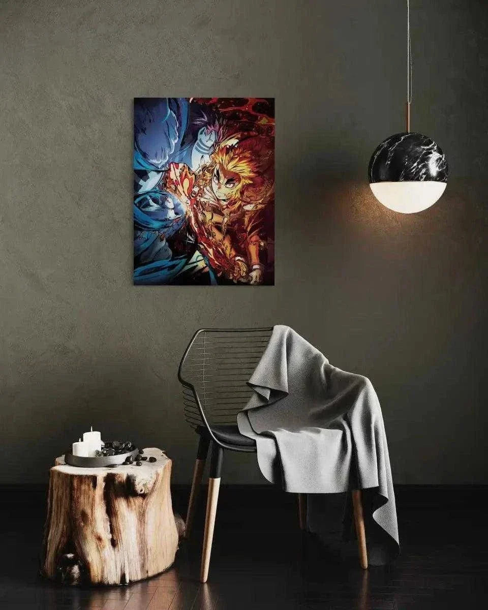 Rengoku vs. Akaza - Anime Leinwandbild by SimpleCanvas