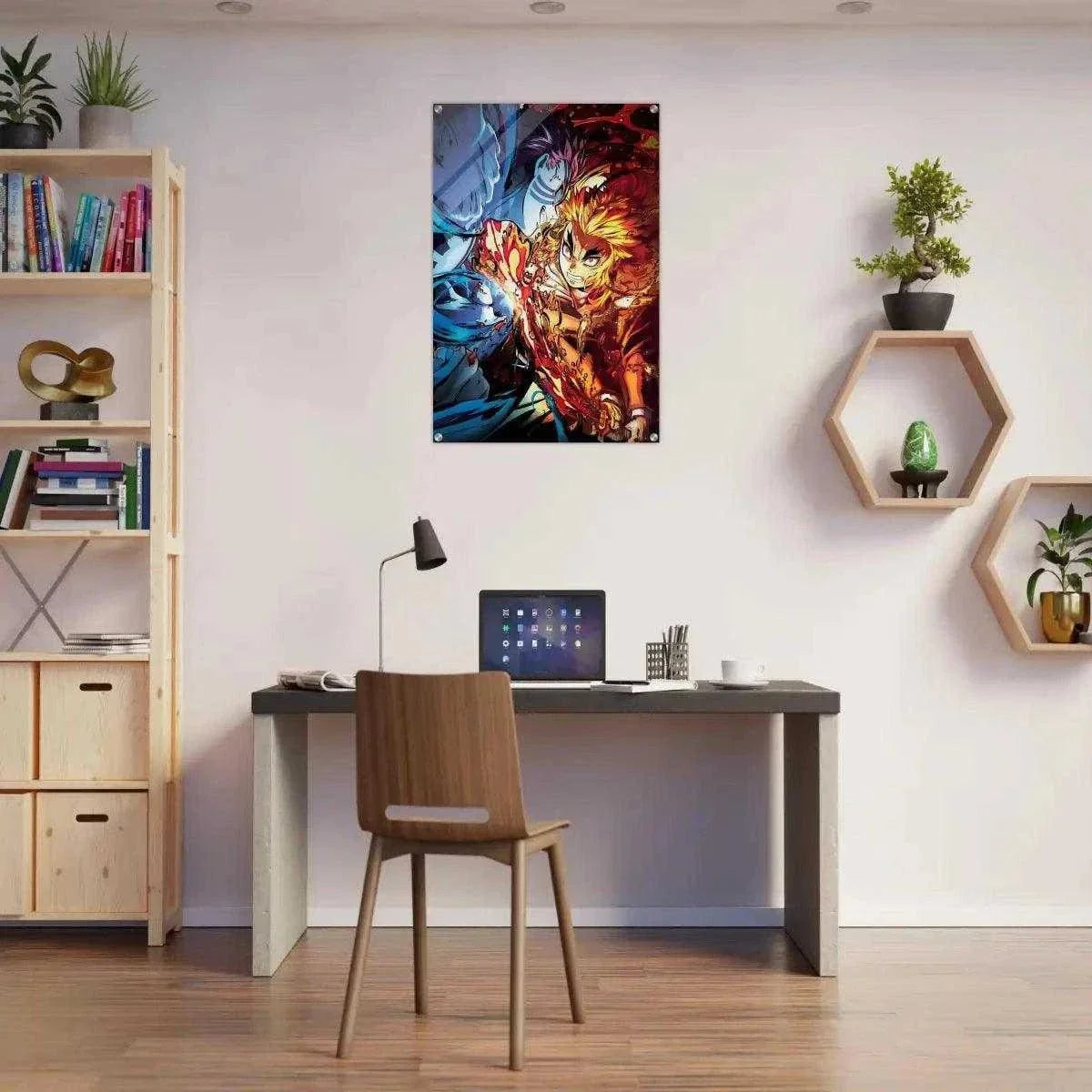 Rengoku vs. Akaza - Anime Leinwandbild by SimpleCanvas