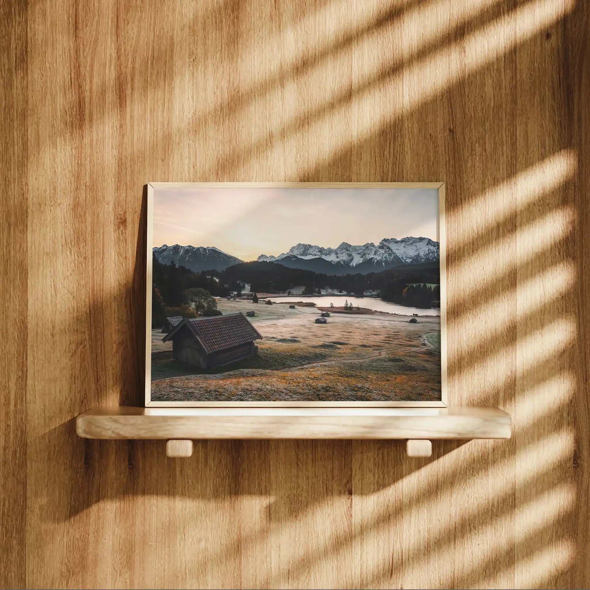 Geroldsee Wall Art – Bavarian Alps Landscape Print with Alpine Huts by Chamonix Prints