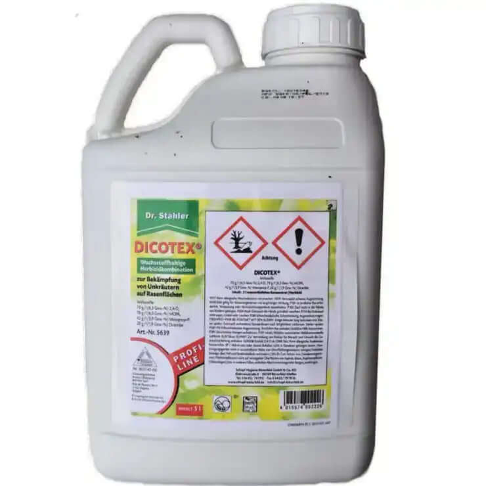 Dr Stähler Dicotex 5 Liter Rasen Unkraut-Frei Herbizid Rasenflächen