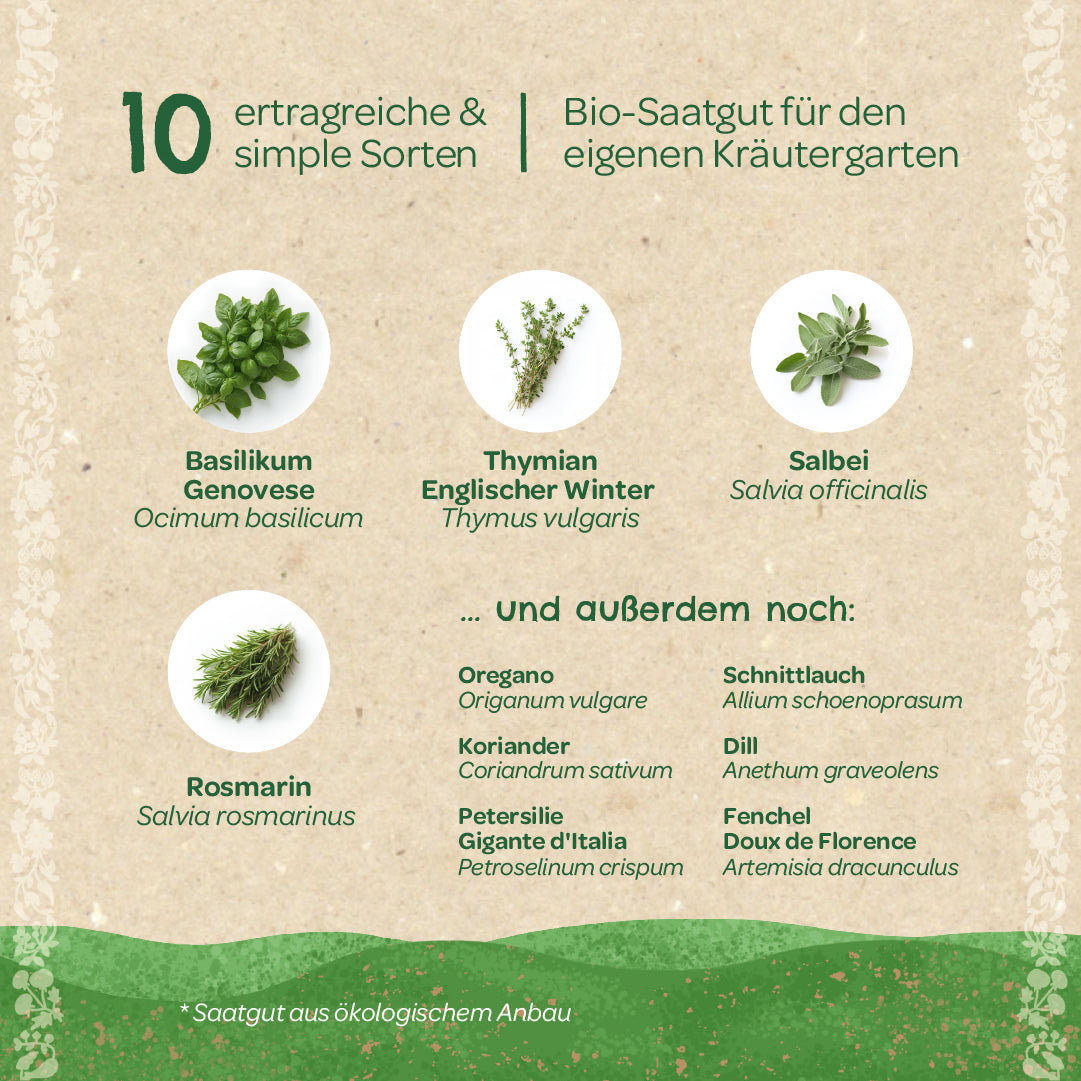 BIO-Saatgut-Set "Küchenkräuter"