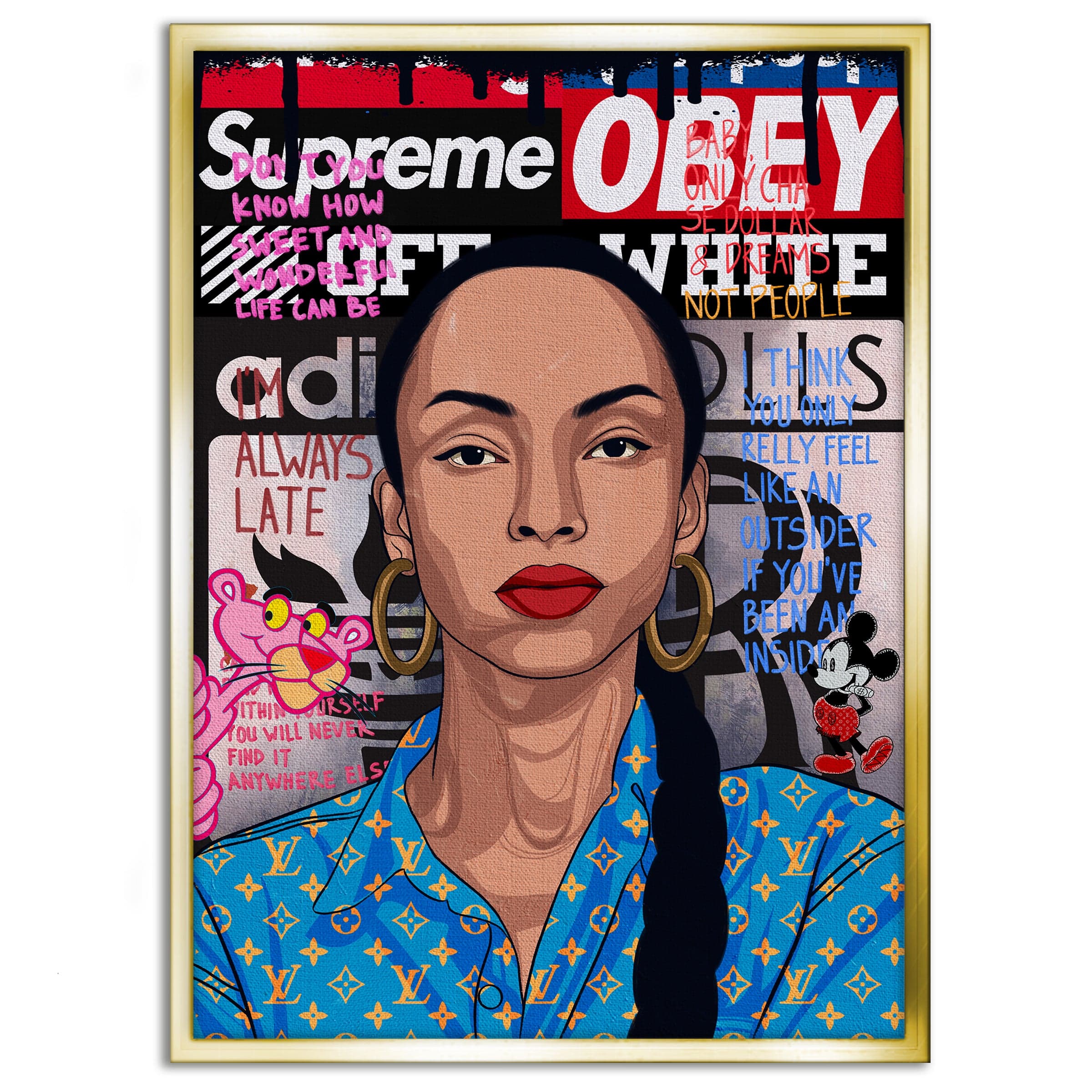 Sade Adu - Leinwandbild Pop Art