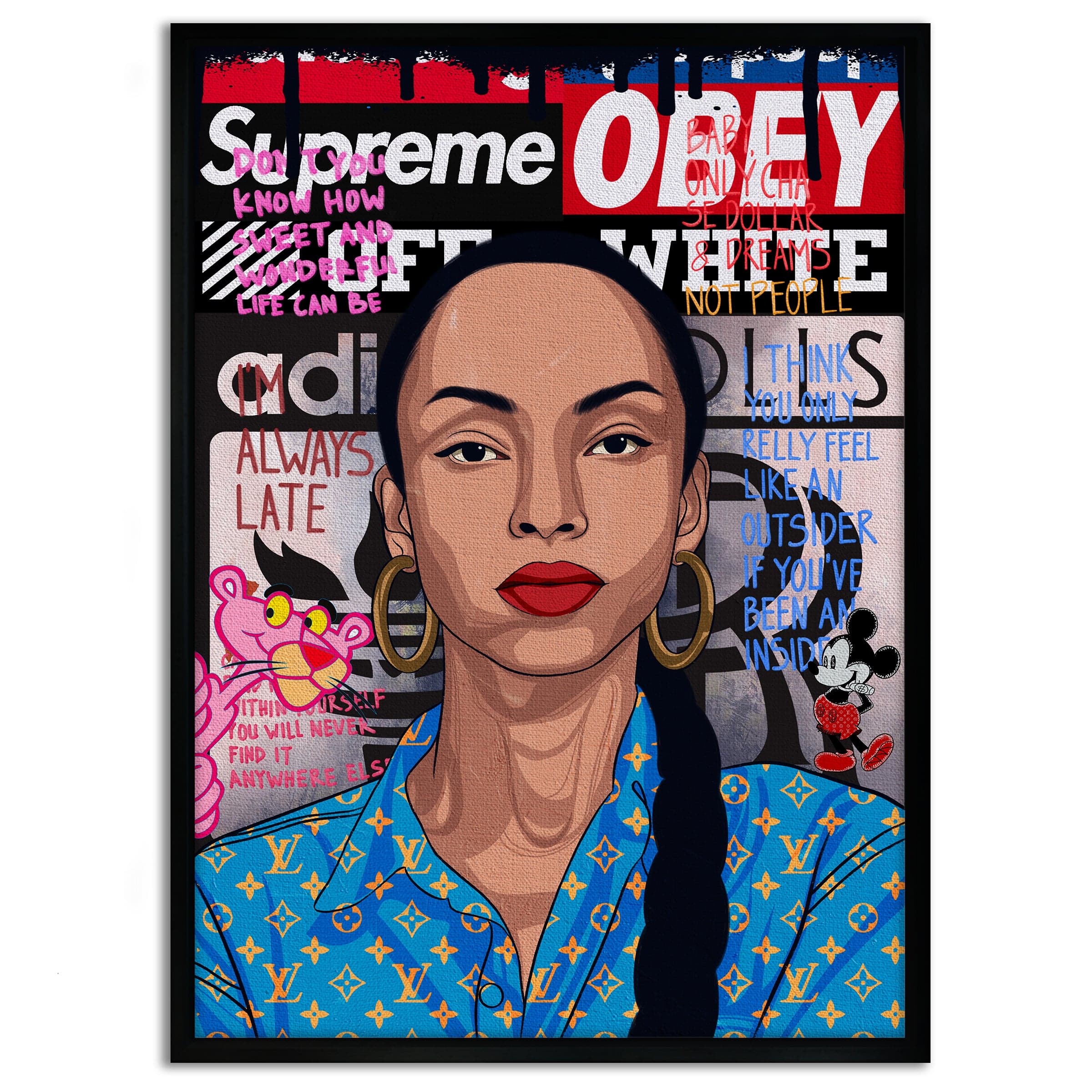 Sade Adu - Leinwandbild Pop Art