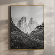 Saxer Lücke Hiker – Black and White Swiss Alps Wall Art Print by Chamonix Prints