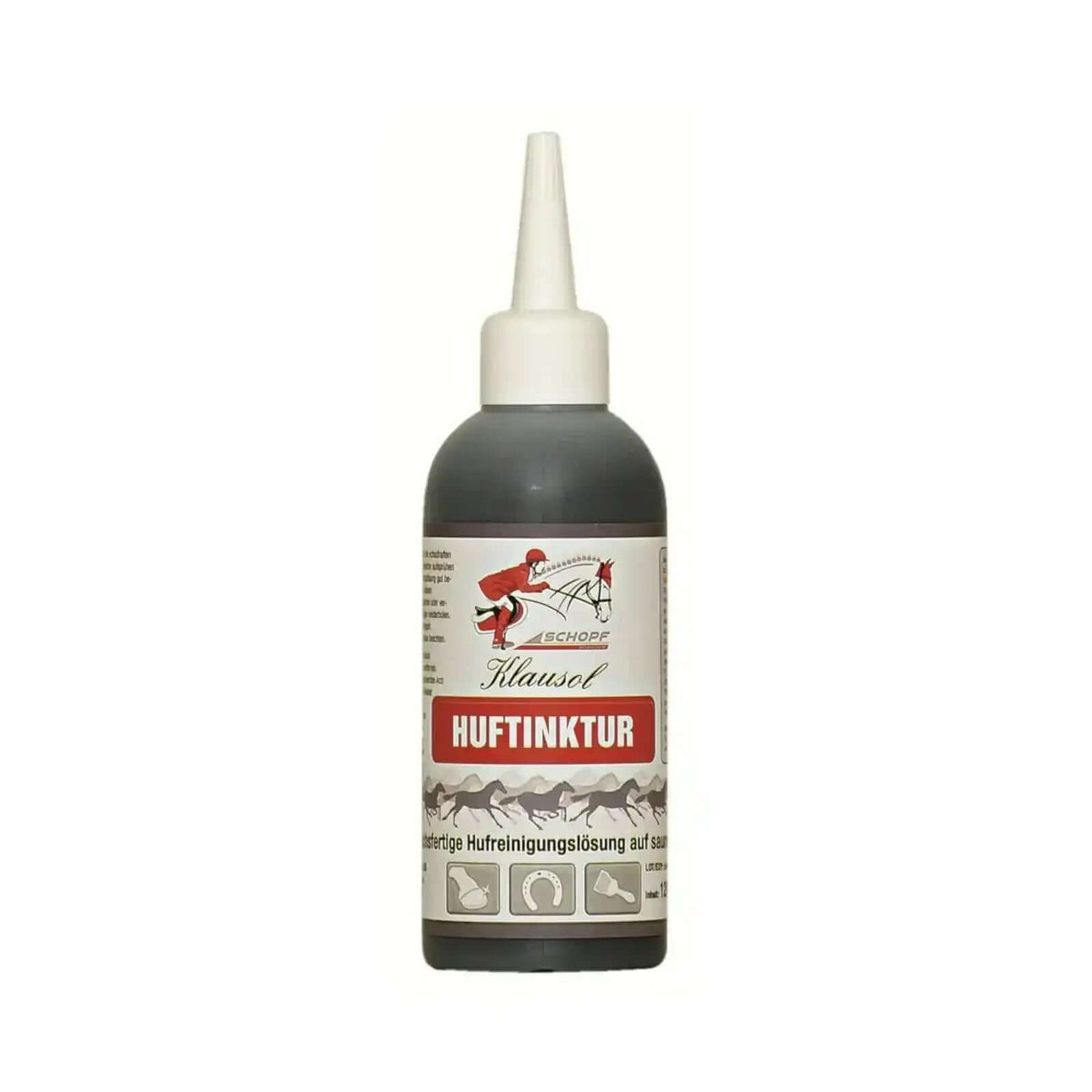 Schopf Riders Klausol Huftinktur 125 ml Gebrauchsfertige Hufreinigung auf Saurer Basis für Pferdehufe