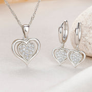 Schmuck Set aus 925er Sterling Silber, Diamond Heart