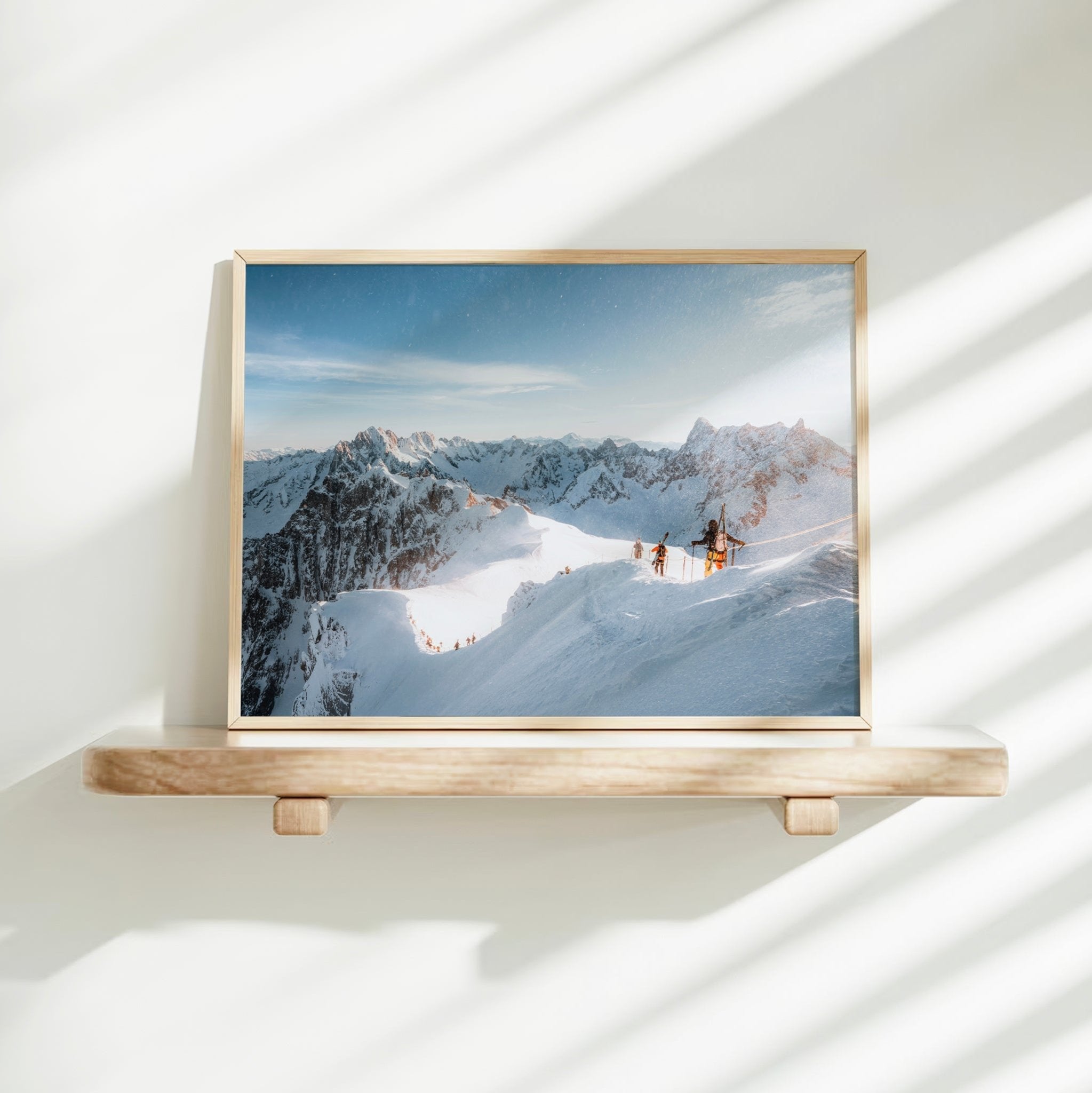 Skiers Descending the Vallée Blanche | Chamonix Wall Art