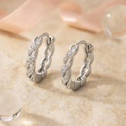 Ohrringe aus 925er Sterling-Silber, Creolen mit Zirkonia