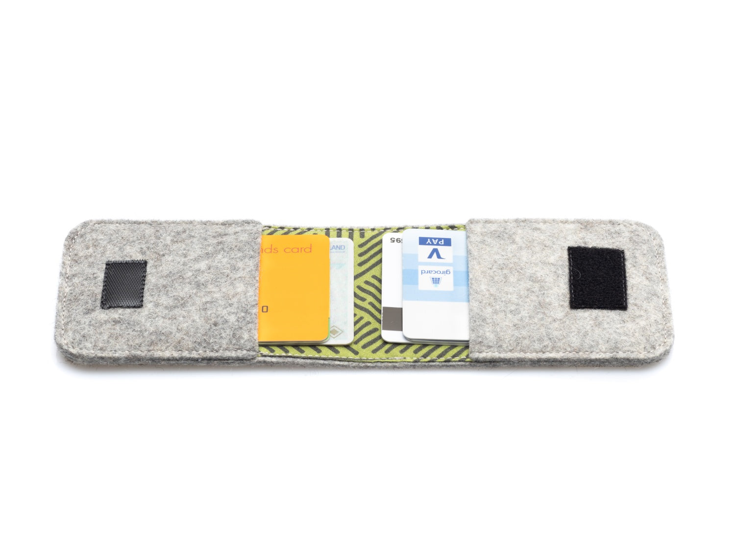 EC Karten Etui aus Filz | hellgrau - Stripes